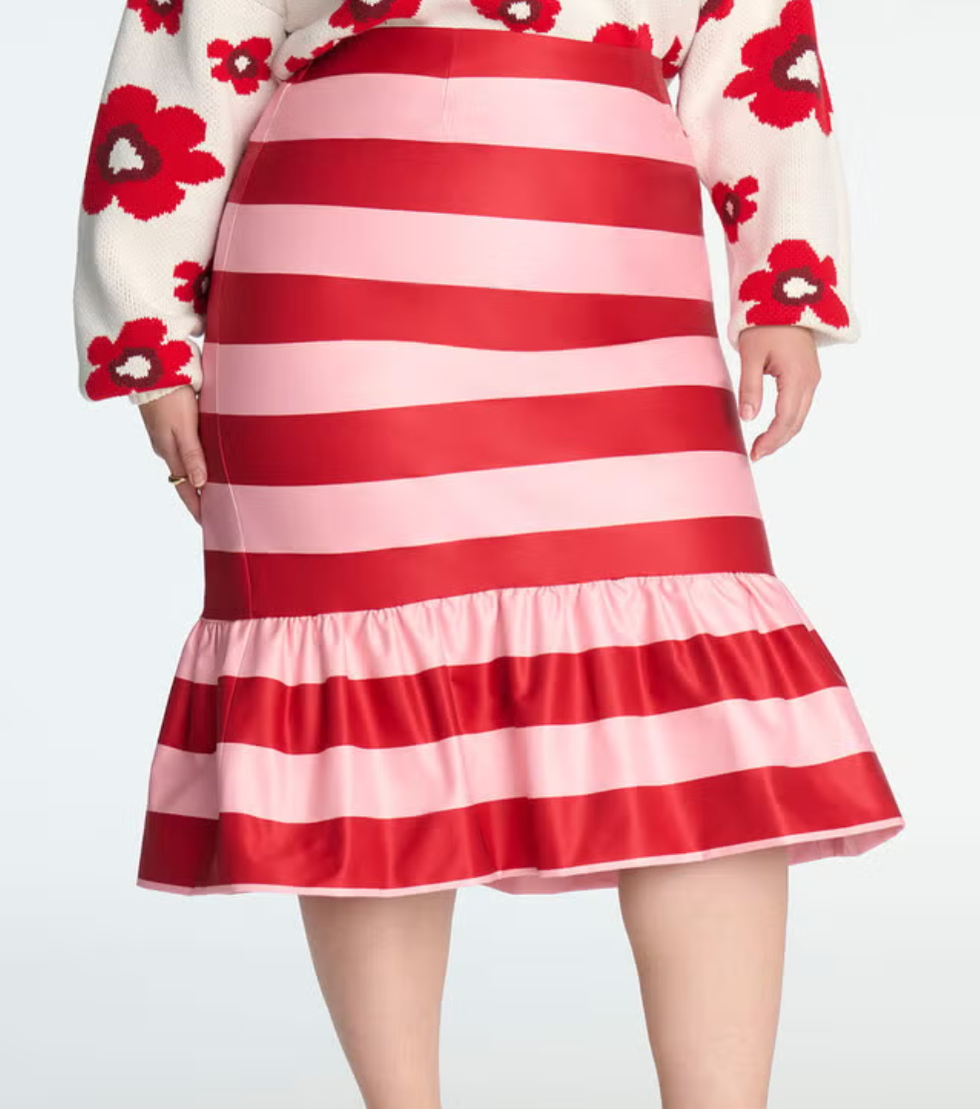 \u200bELOQUII x Kate Spade NY Stripe Trumpet Skirt
