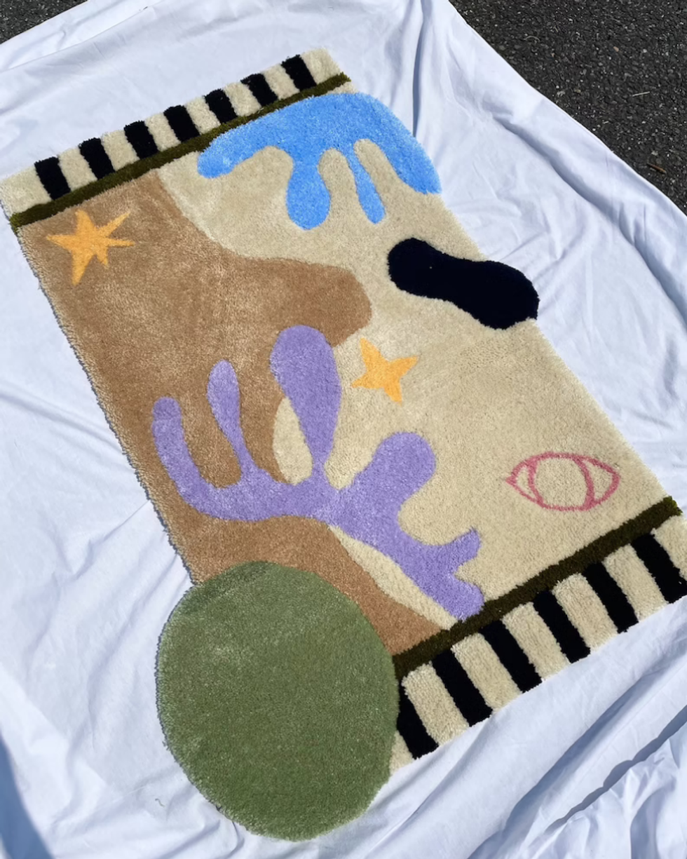 \u200bEtsy Abstract Matisse Inspired Hand Tufted colorful Rug