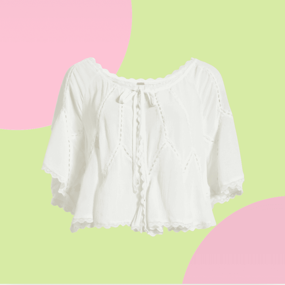 \u200bFree People Michelle Lace Trim Top