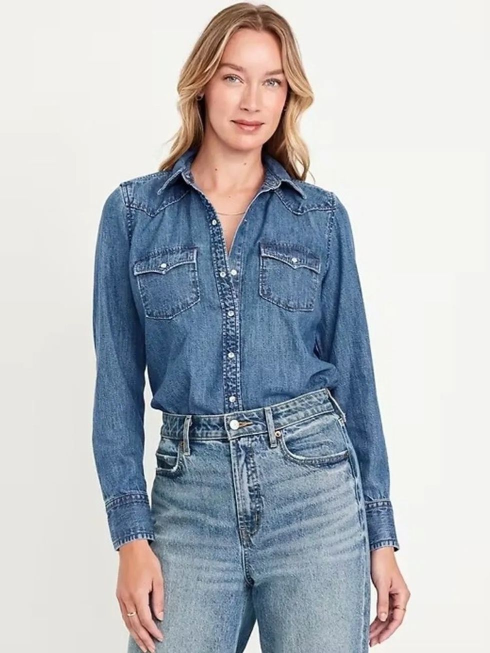 \u200bGAP Classic Button-Down Jean Shirt