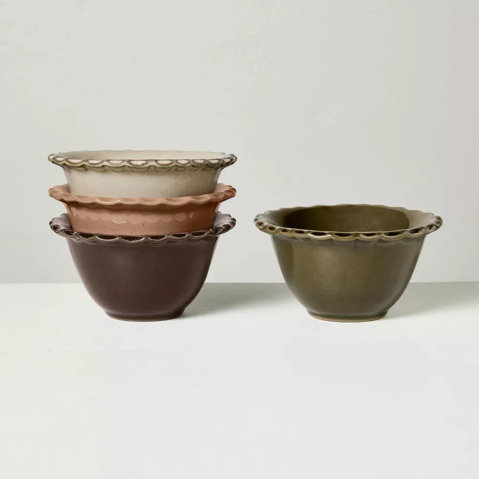 \u200bHearth & Hand With Magnolia Stoneware Carved Edge Prep Bowl Set