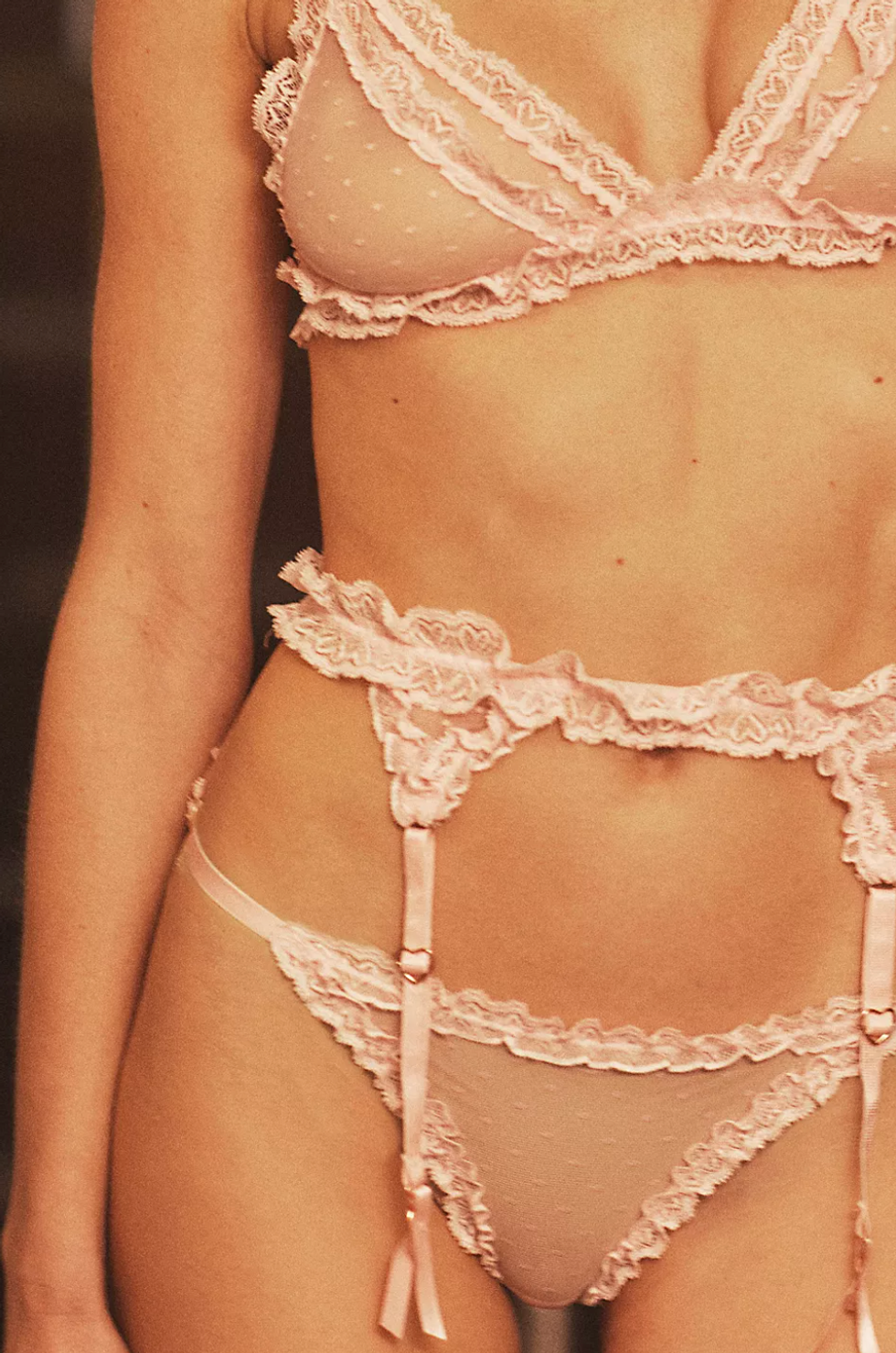 \u200bIntimately Heart To Heart Bralette + Bikini Undies + Garter