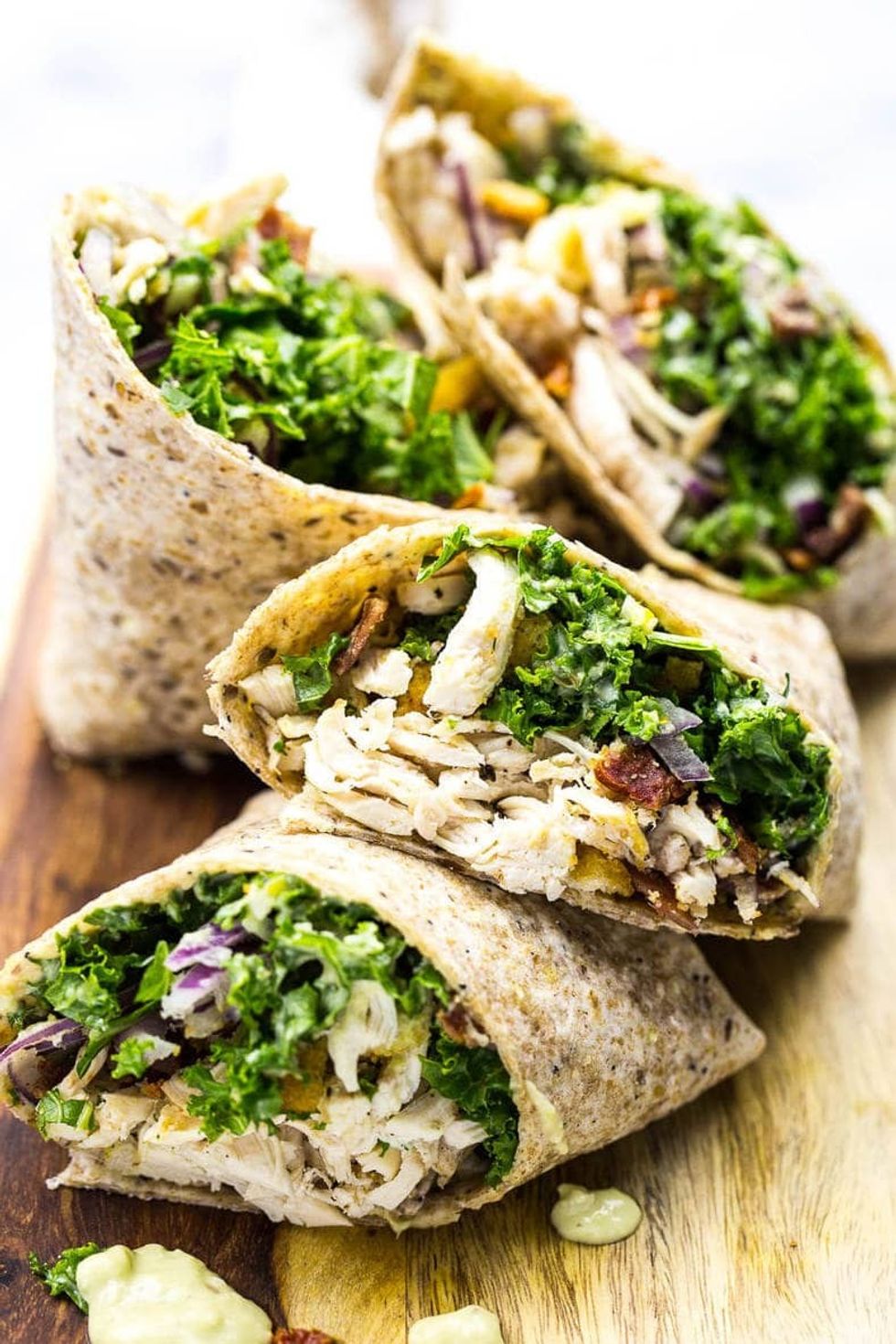 \u200bKale Chicken Caesar Wraps