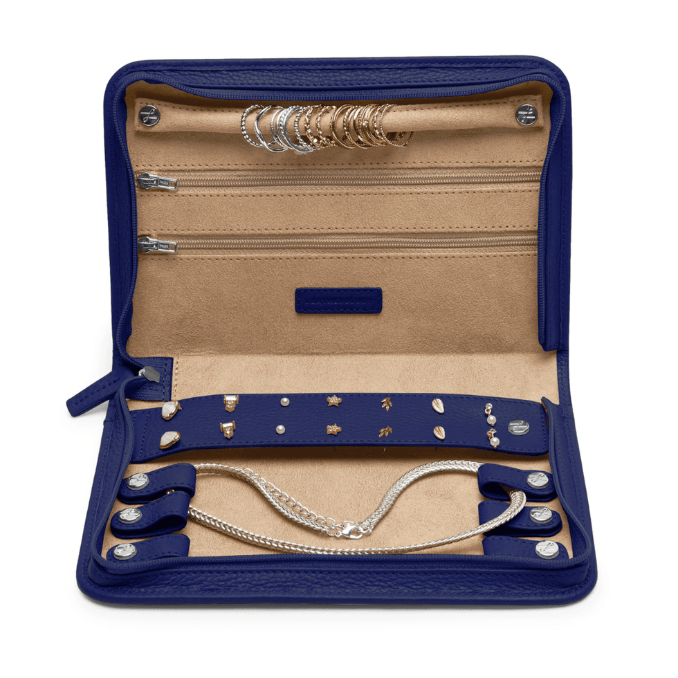 \u200bLeatherology Large Jewelry Case in Regatta Blue