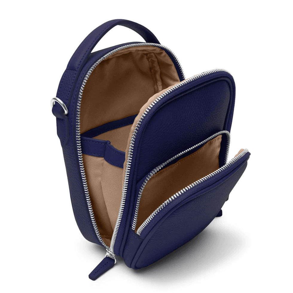 \u200bLeatherology Meadow Small Sling Bag in Regatta Blue