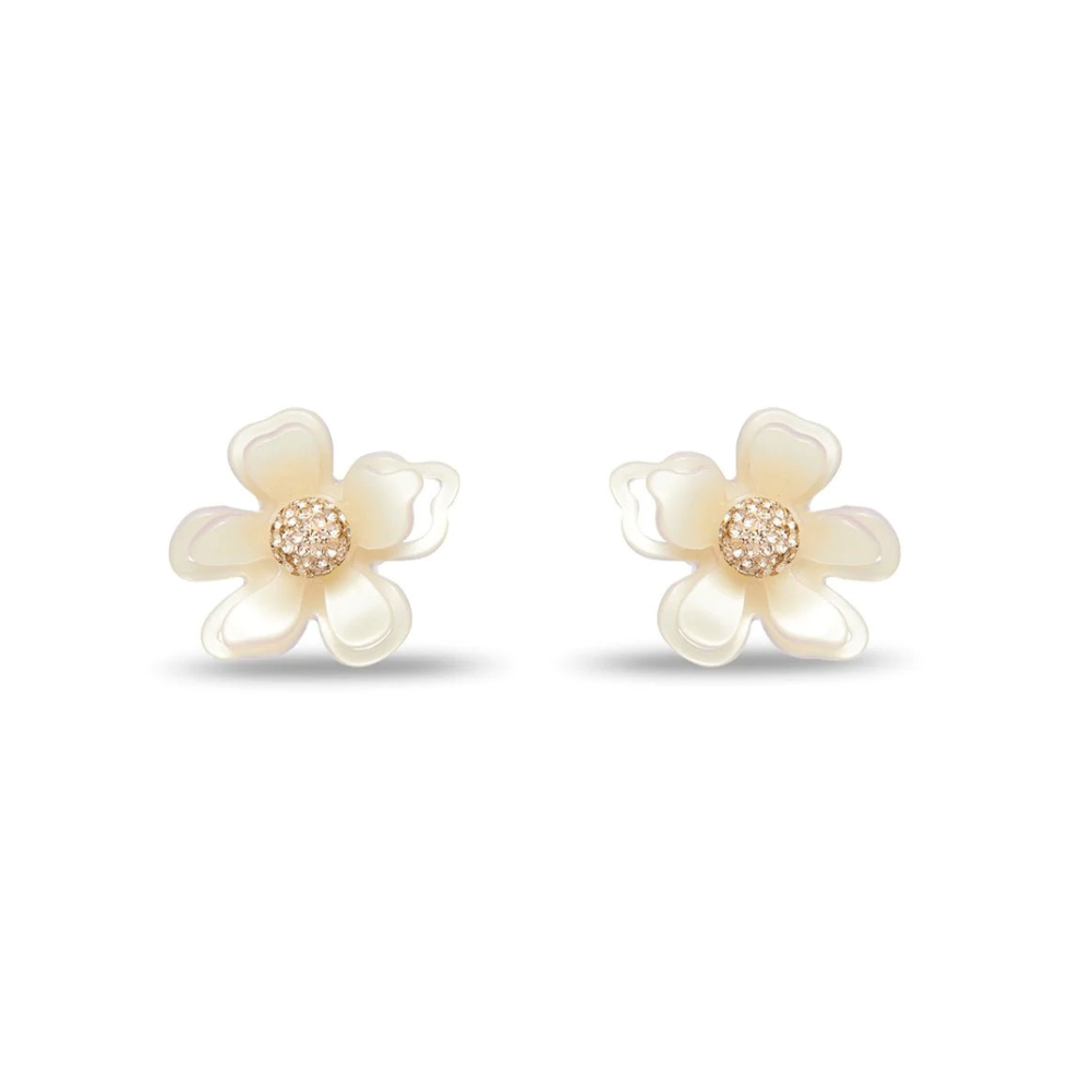 \u200bLeLe x SJP Noisette Azalea Button Earrings