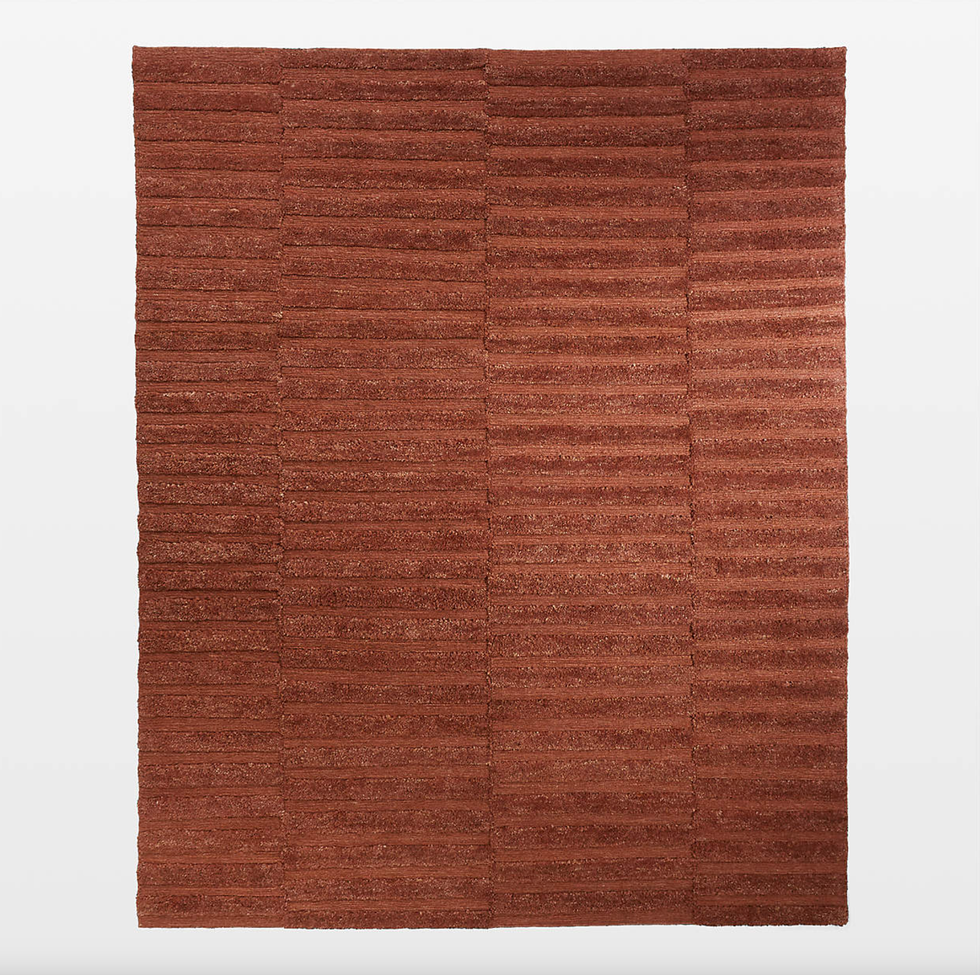 \u200bOaxaca Jute Hand-Knotted Red Area Rug