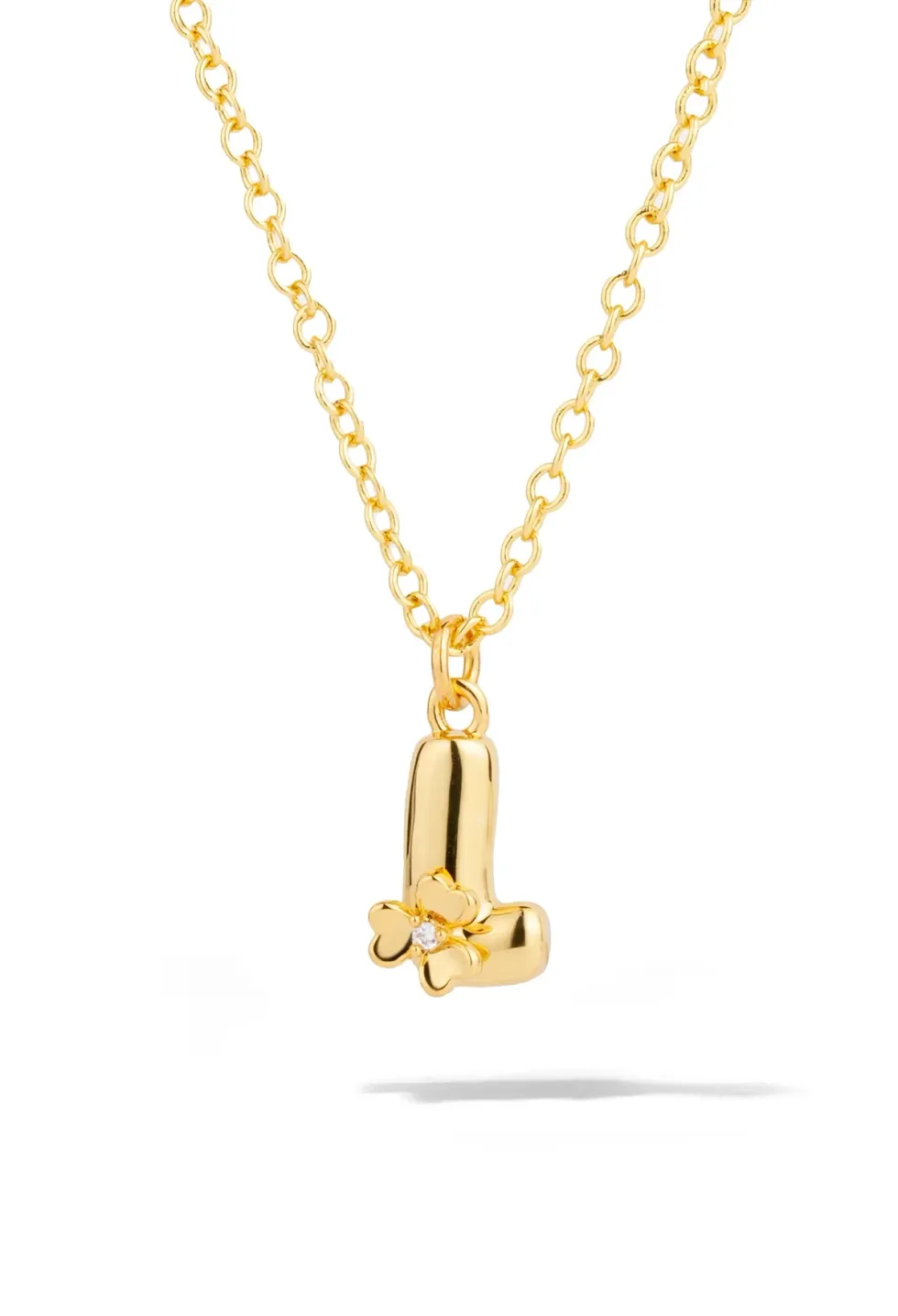 \u200bOomiay Gold Bubble Initial Letter Necklace