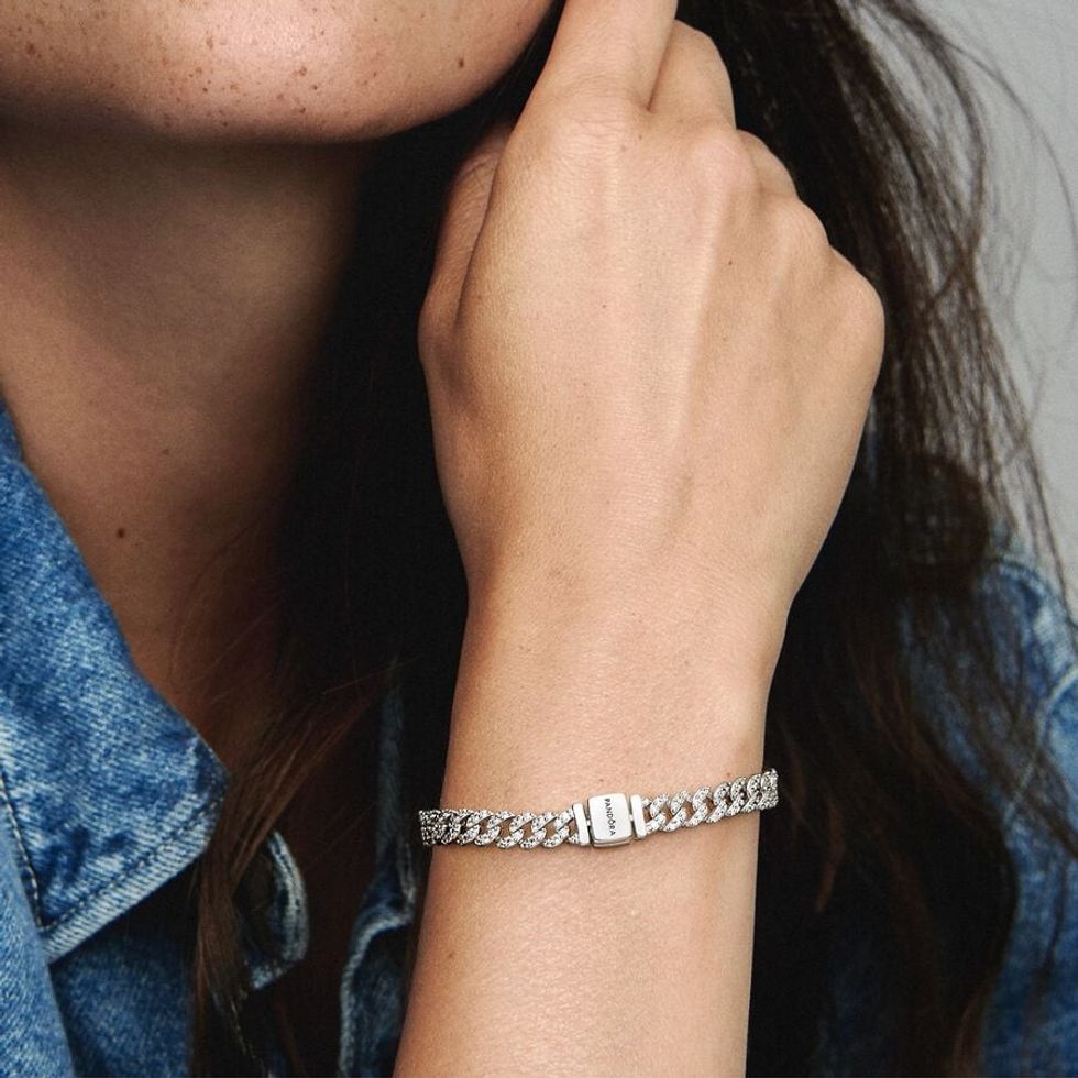 \u200bPandora Timeless Pav\u00e9 Cuban Chain Bracelet