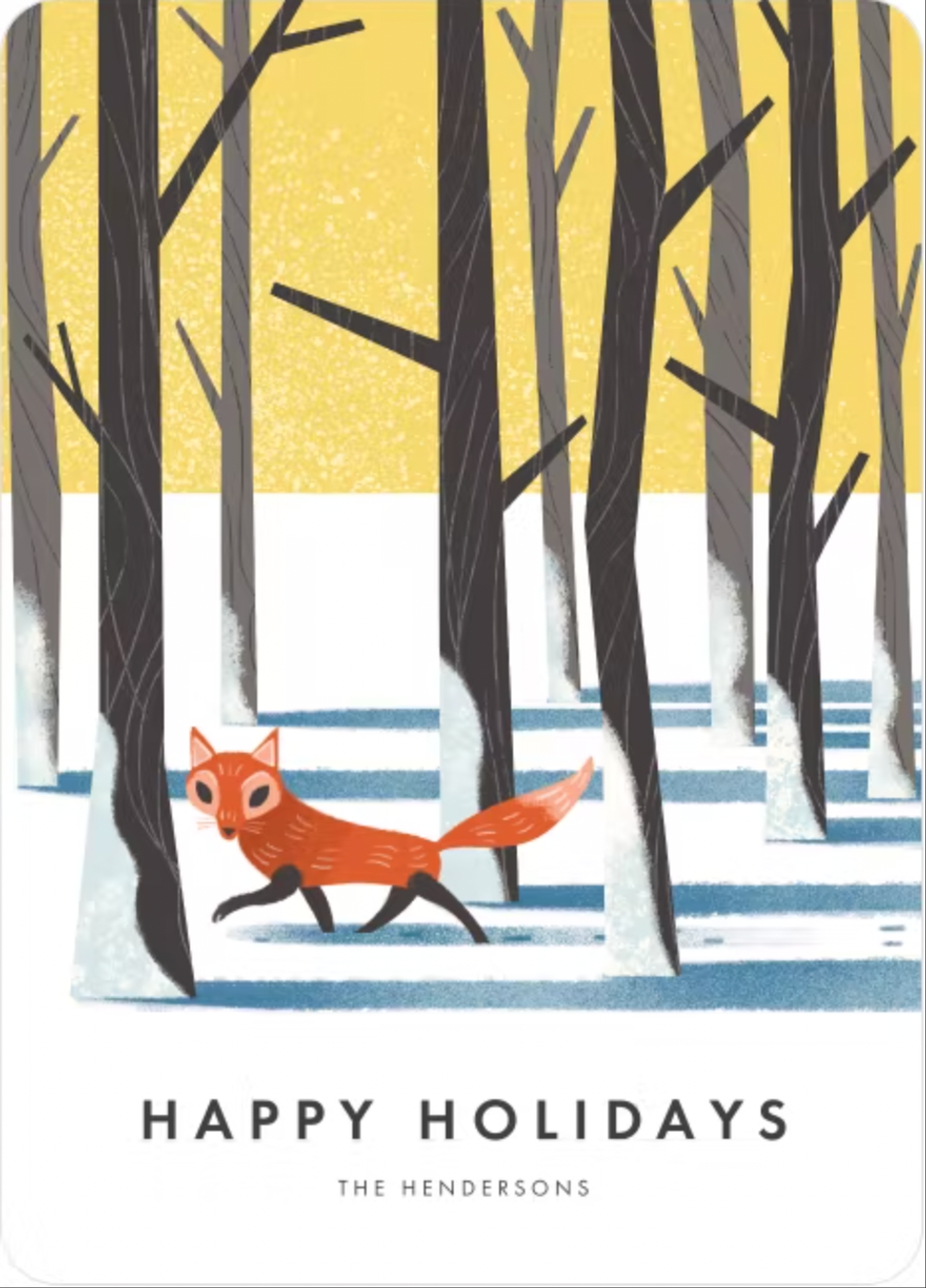 \u200bPaper Culture Fox Winter Scene Card