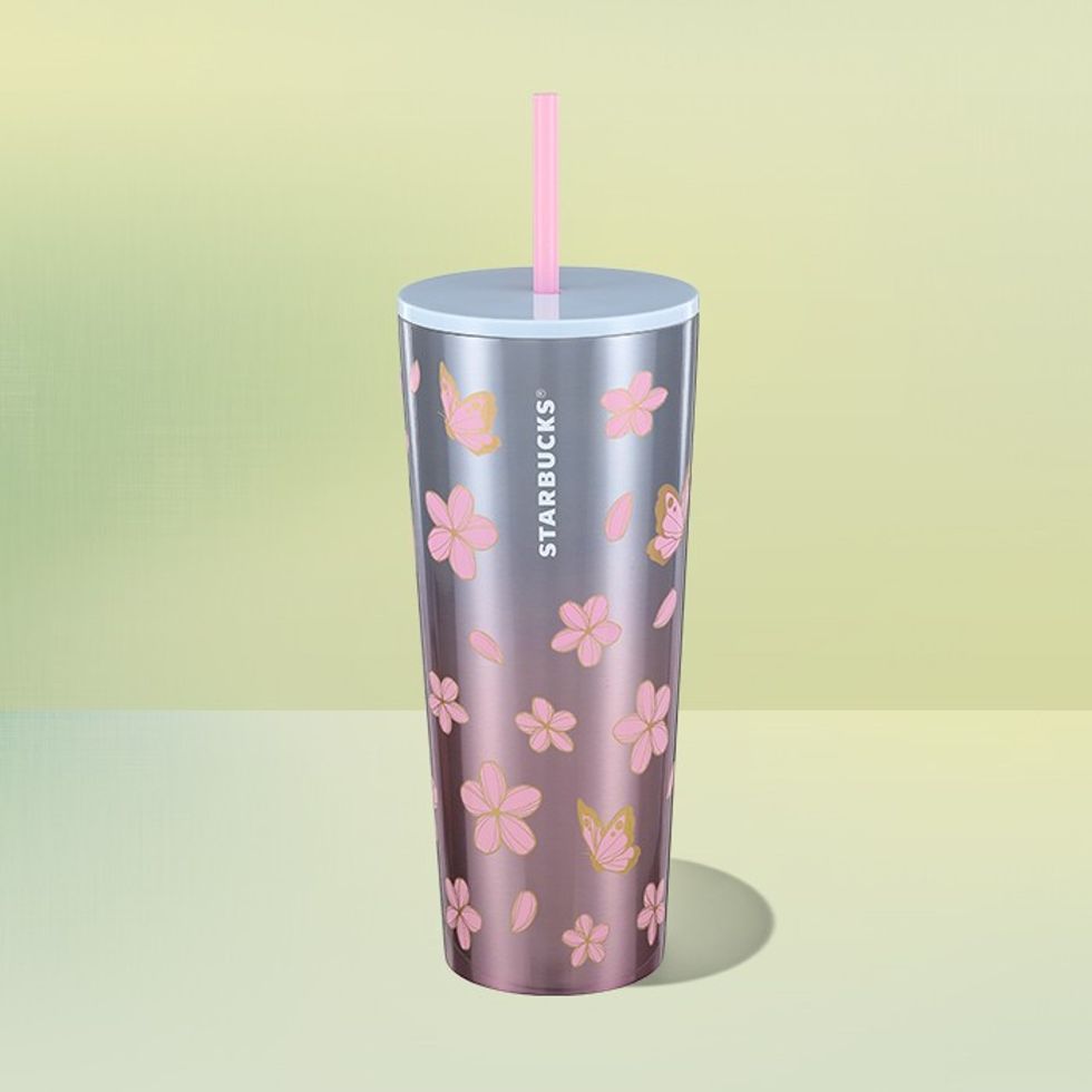 \u200bPink Floral Cold Cup