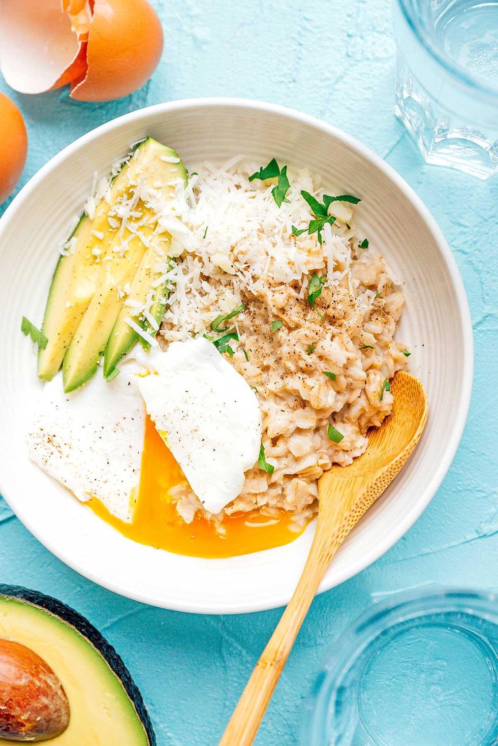 \u200bSavory Oatmeal With Avocado And Poached Egg