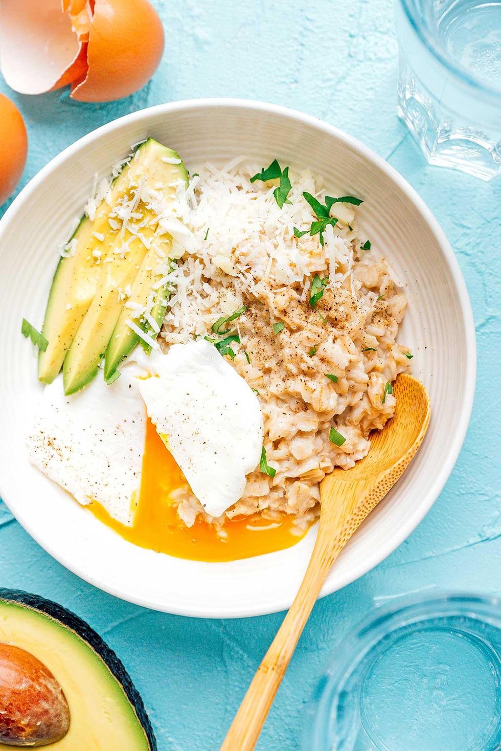\u200bSavory Oatmeal With Avocado And Poached Egg