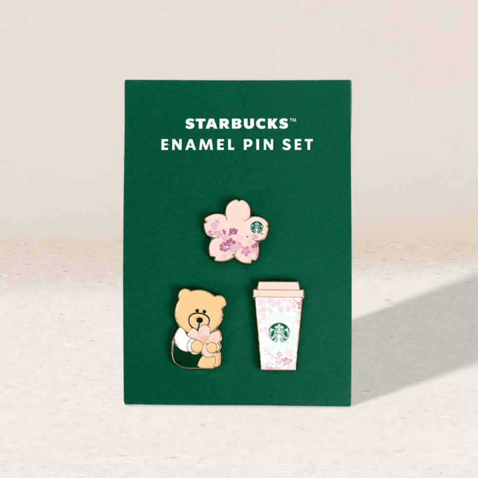 \u200bStarbucks Cherry Blossom Enamel Pin Set