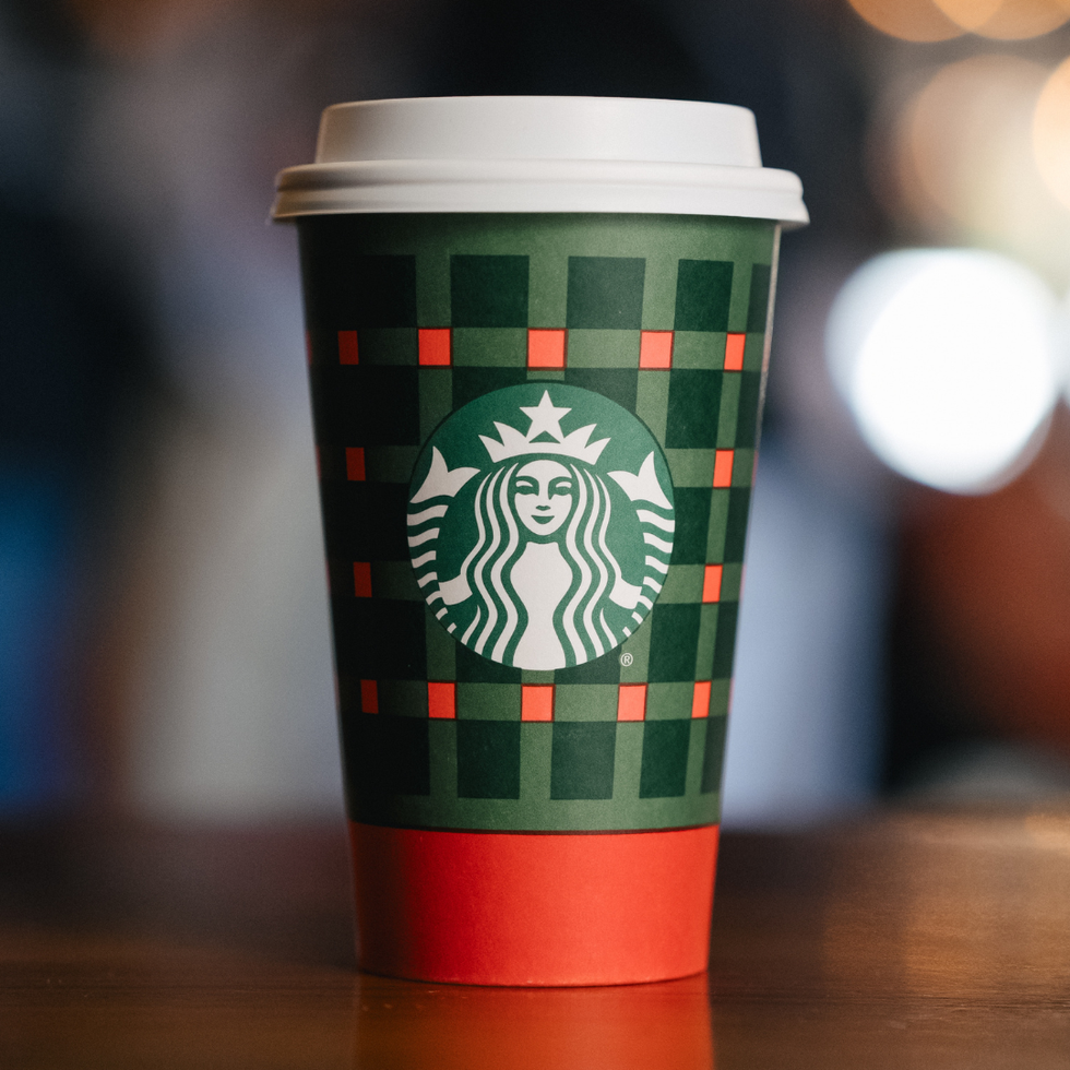 \u200bStarbucks Green Coffeehouse Plaid Holiday Cup