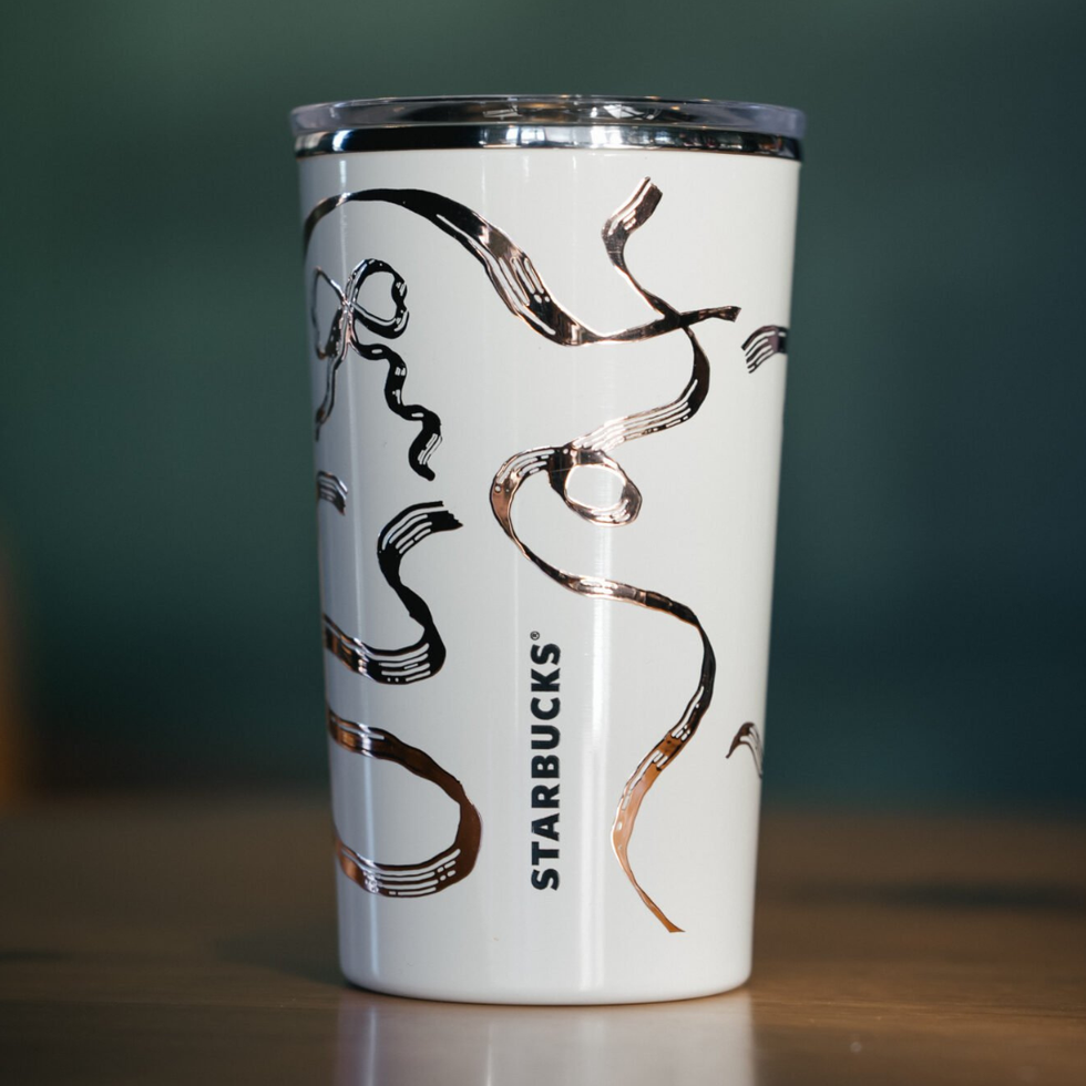 \u200bStarbucks White Ribbon Tumbler
