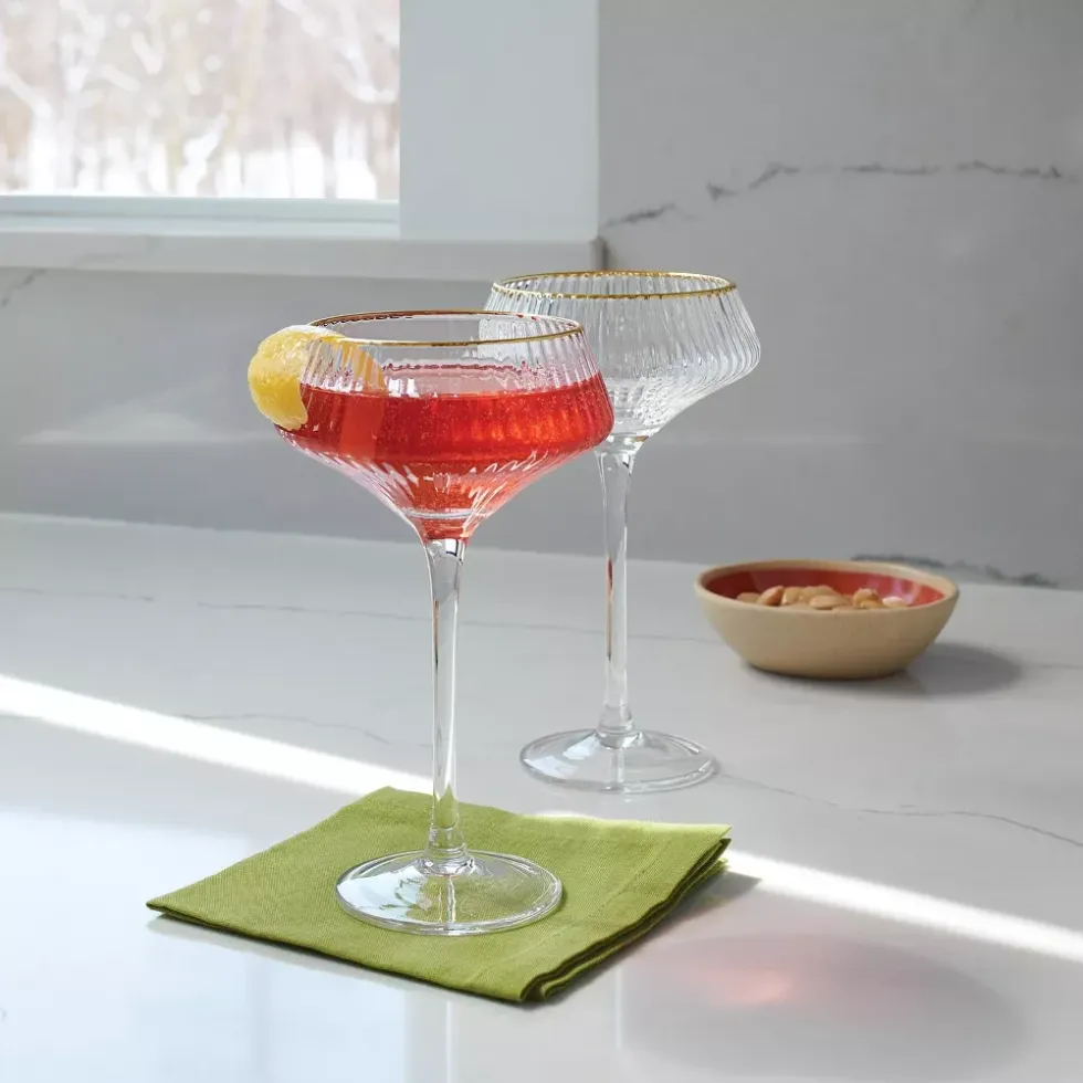 \u200bThreshold 4pk Coupe Ribbed Glass Set