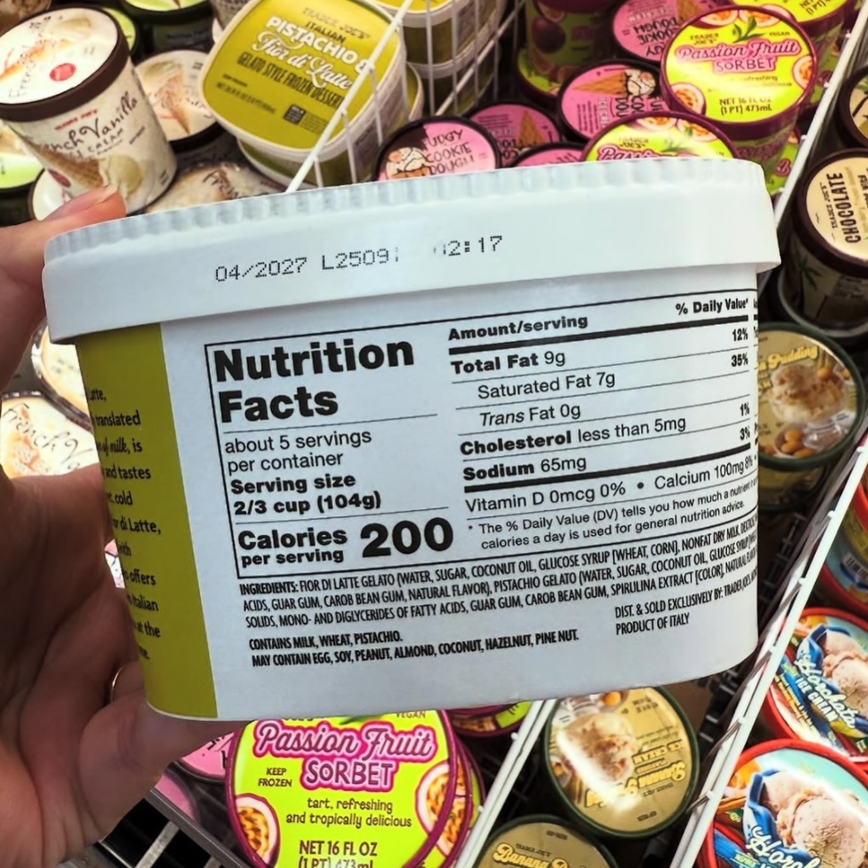 \u200bTrader Joe's Pistachio & Fior Di Latte Gelato Style Frozen Dessert