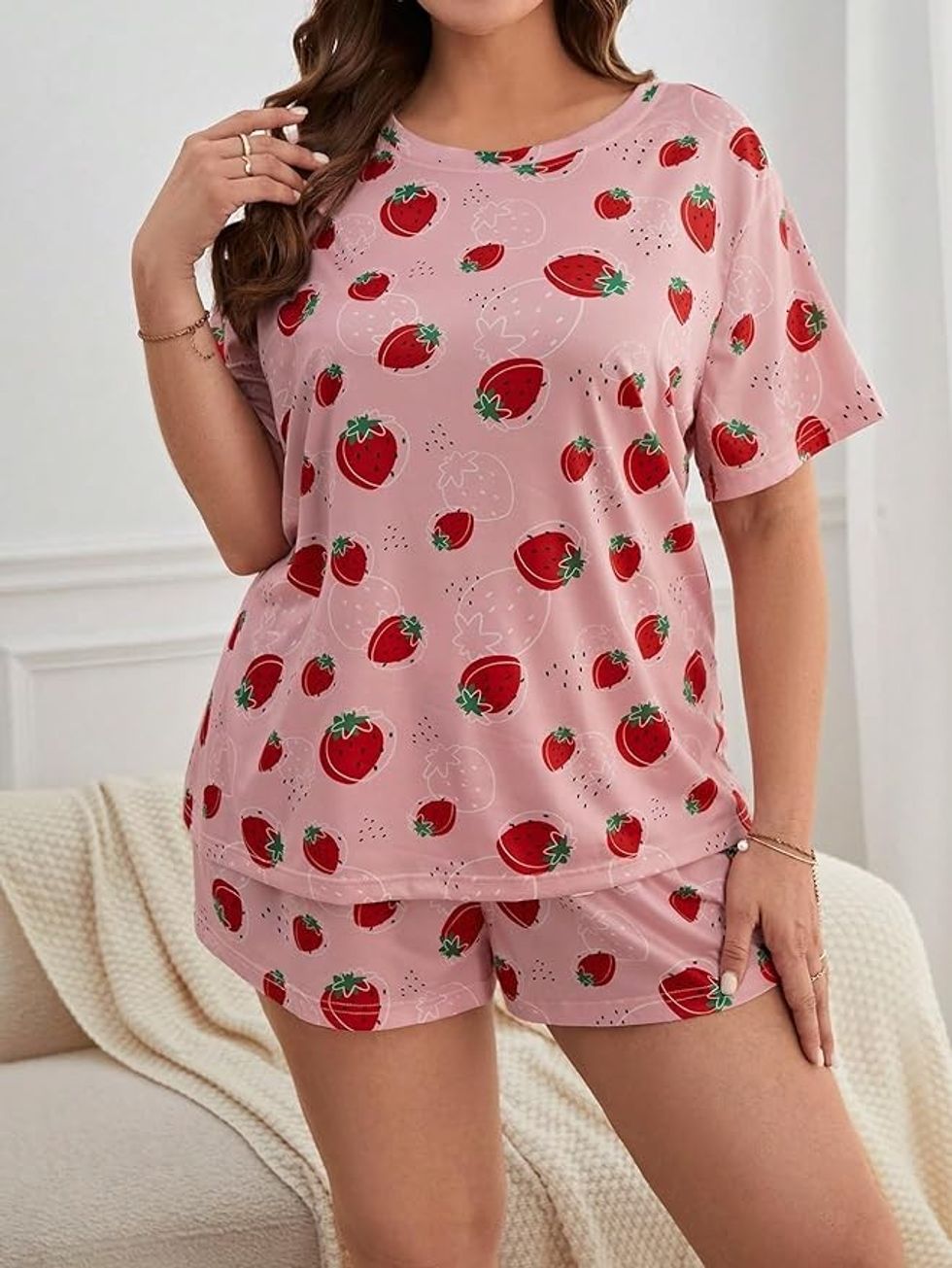 \u200bWDIRARA Cartoon Pajama Shorts Set