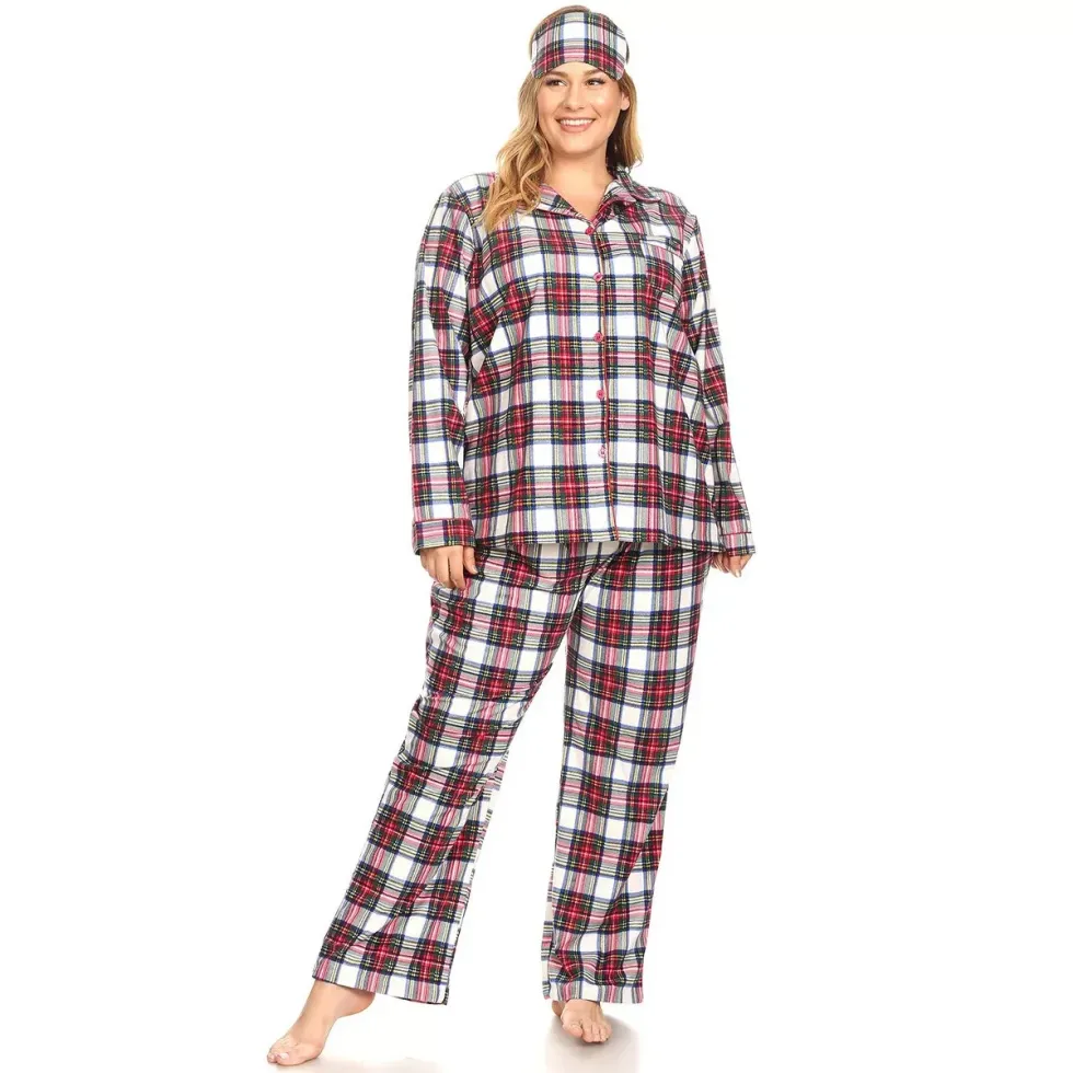 \u200bWhite Mark Three-Piece Pajama Set