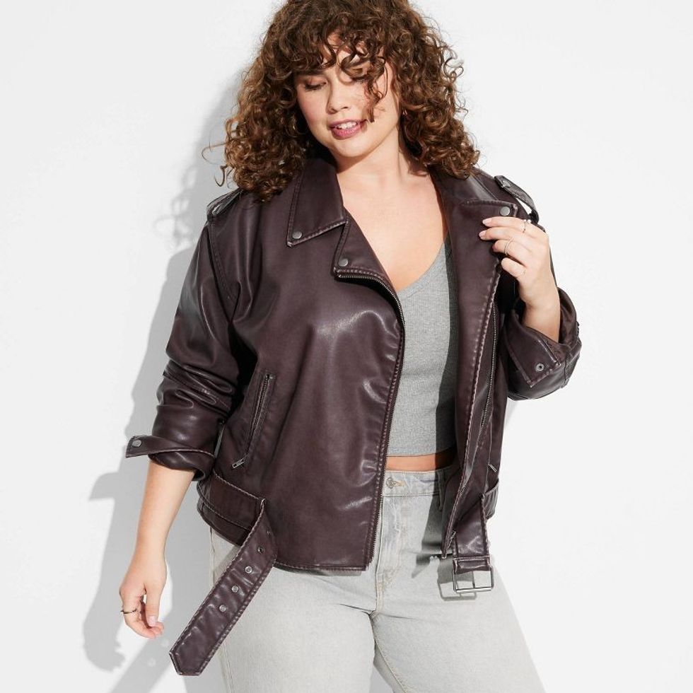 \u200bWild Fable Faux Leather Oversized Moto Jacket