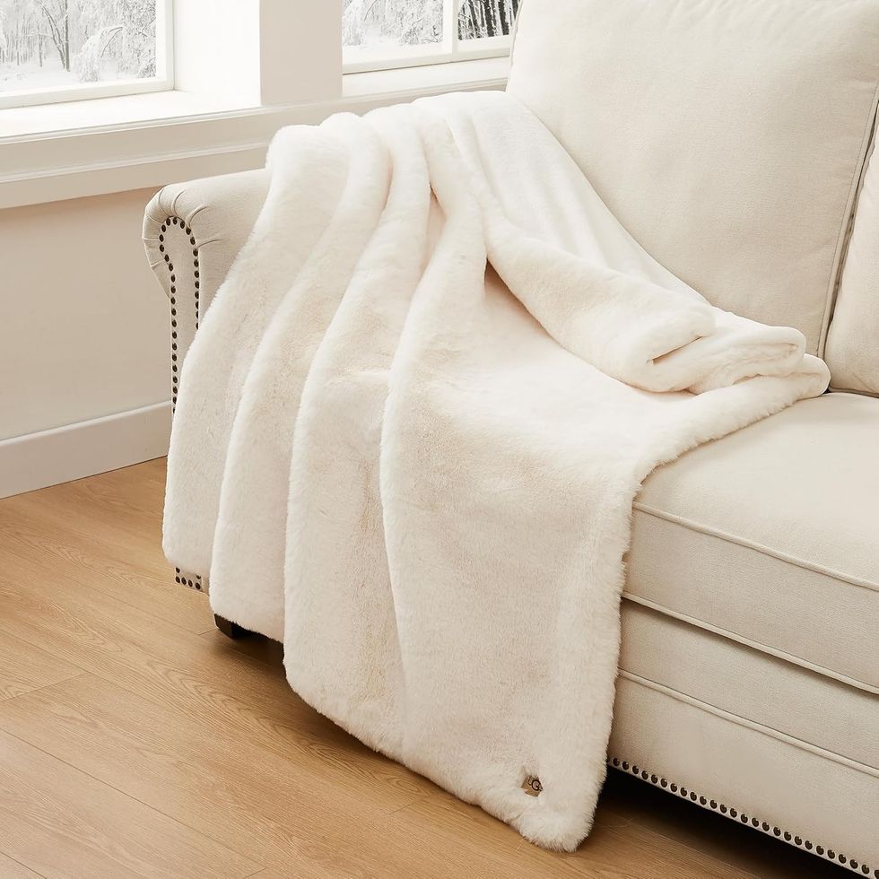 UGG Euphoria Plush Faux Fur Reversible Throw Blanket