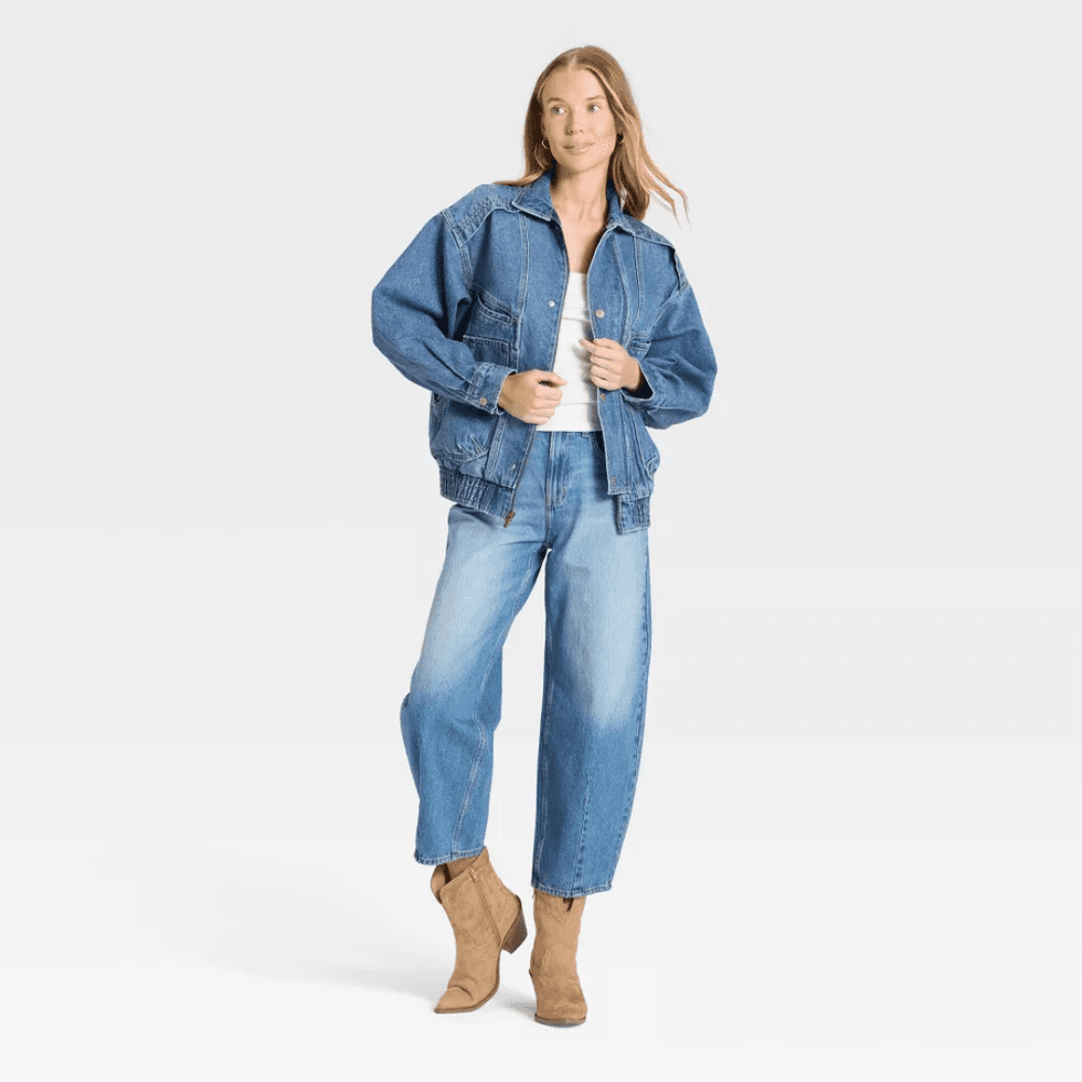 Universal Thread Relaxed Bomber Denim Jacket