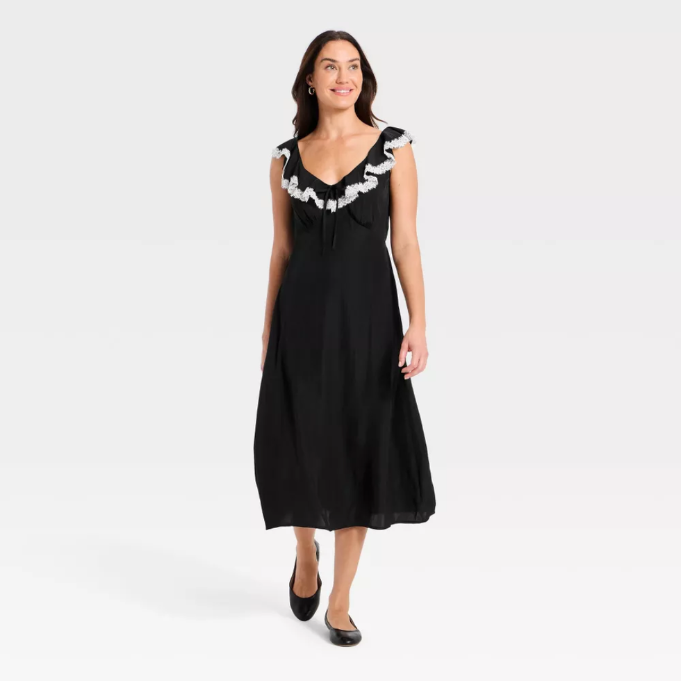 Universal Thread Ruffle Lace Midi A-Line Dress