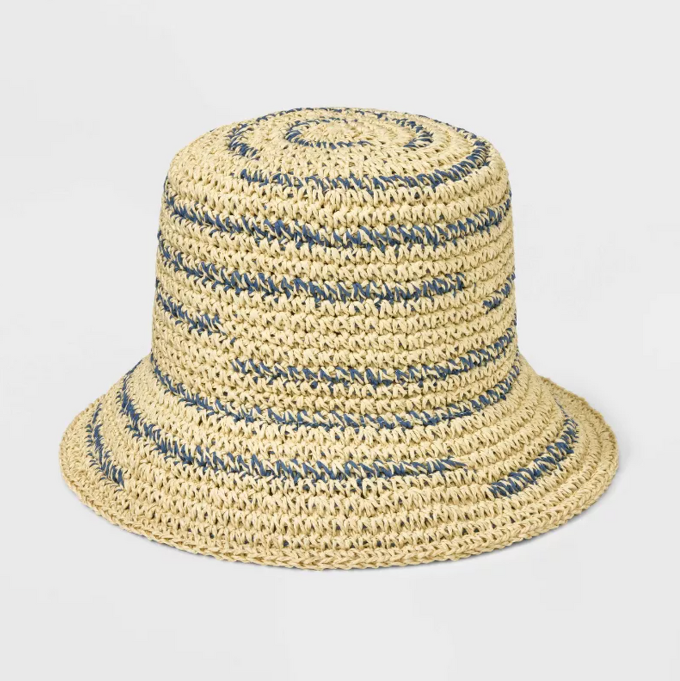 Universal Thread Striped Straw Bucket Hat