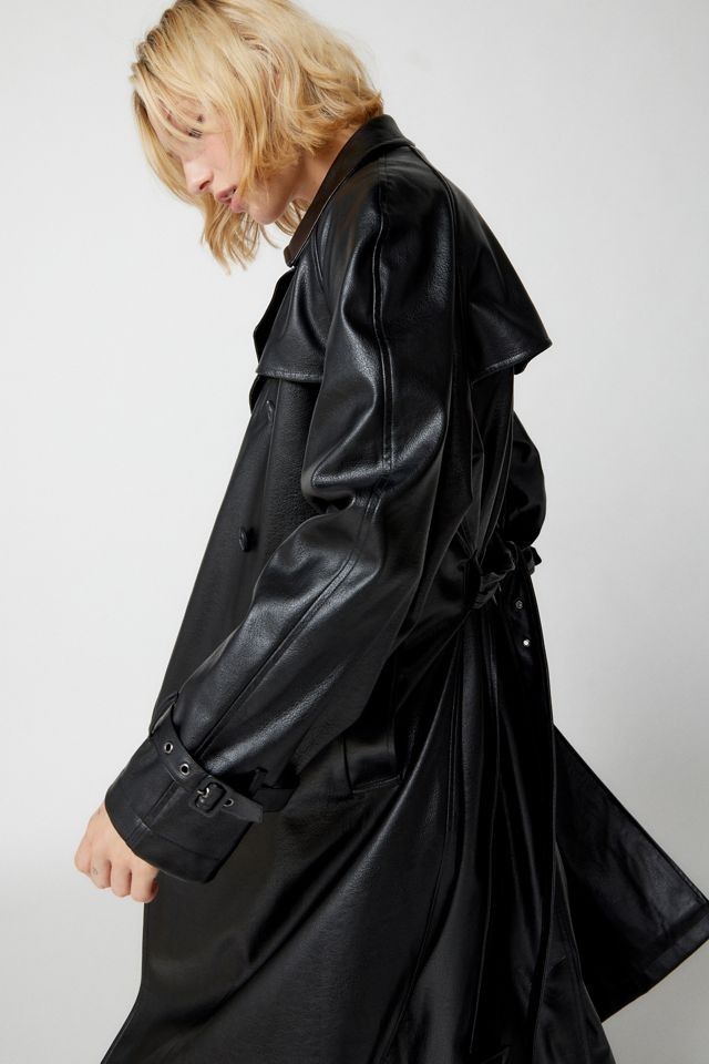 Urban Outfitters Clara Faux Leather Trench Coat