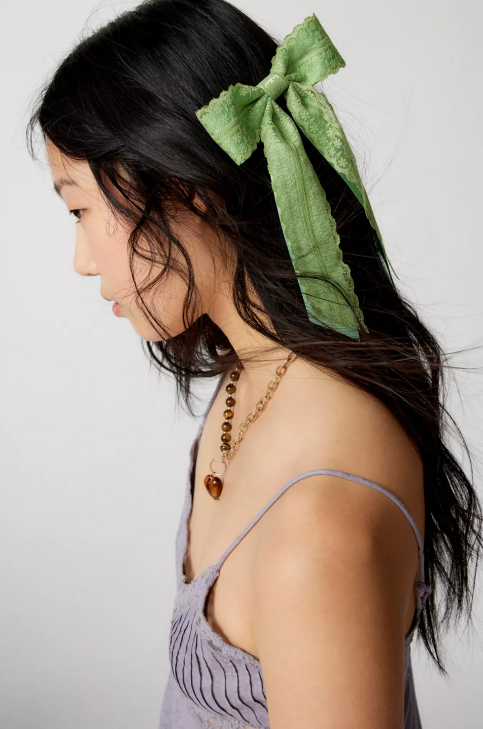 Urban Outfitters Dolly Satin Lace Hair Bow Barrette