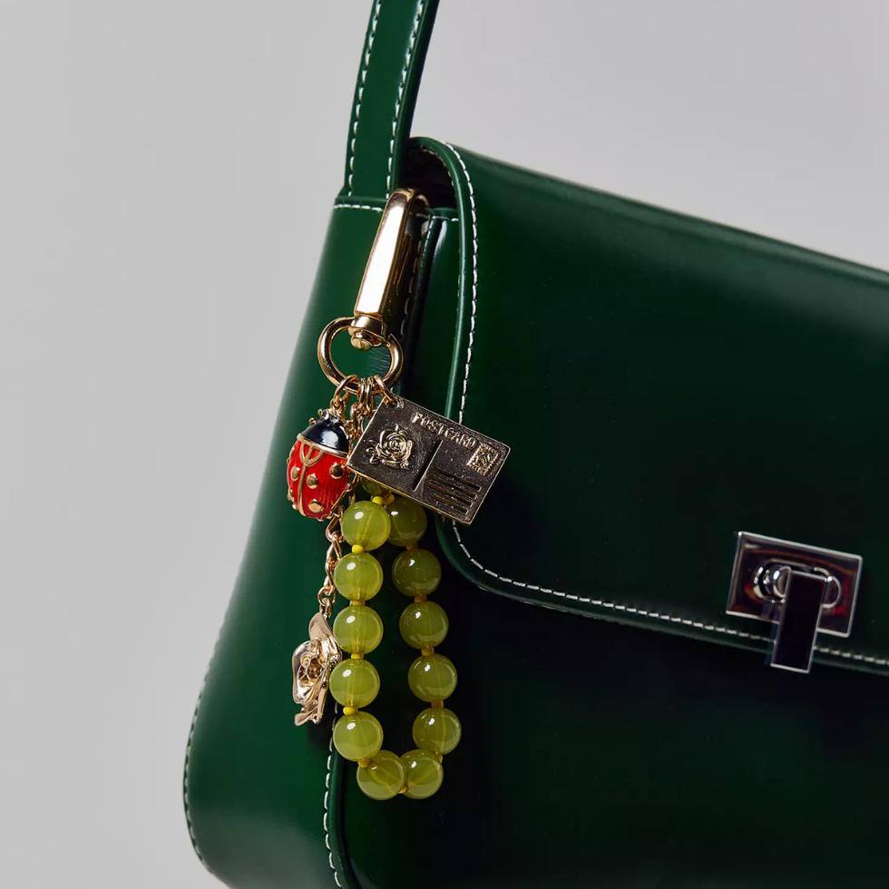 Urban Outfitters Rose Lady Bug Charm Keychain