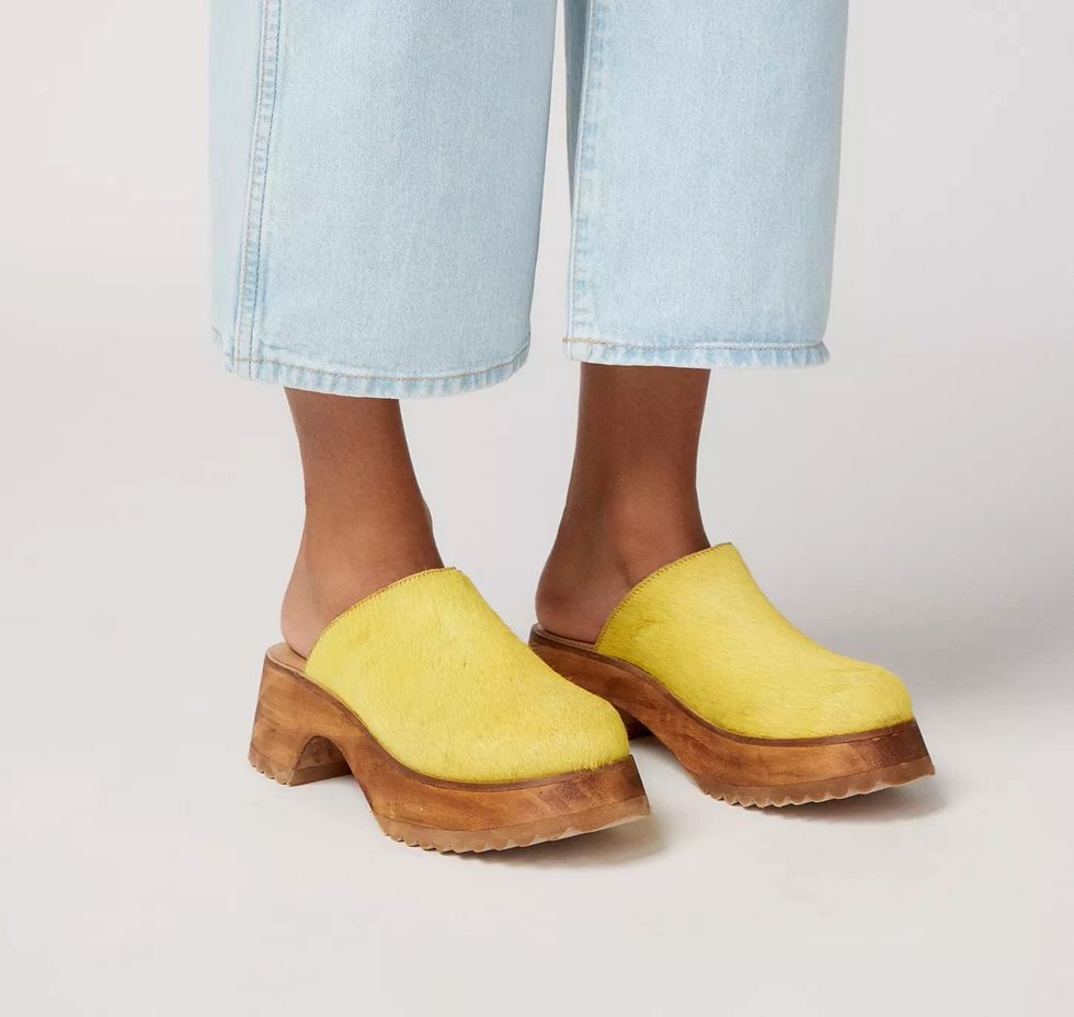 Urban Outfitters Shaina Calf Hair Clogs