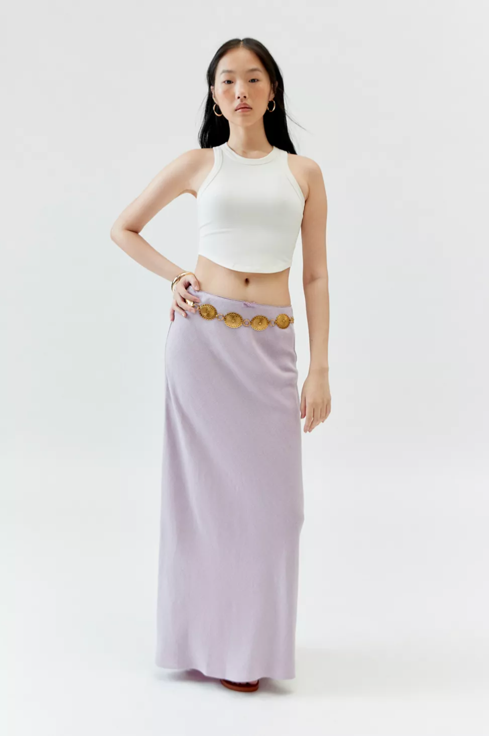 Urban Renewal Remnants Slub Linen Maxi Skirt