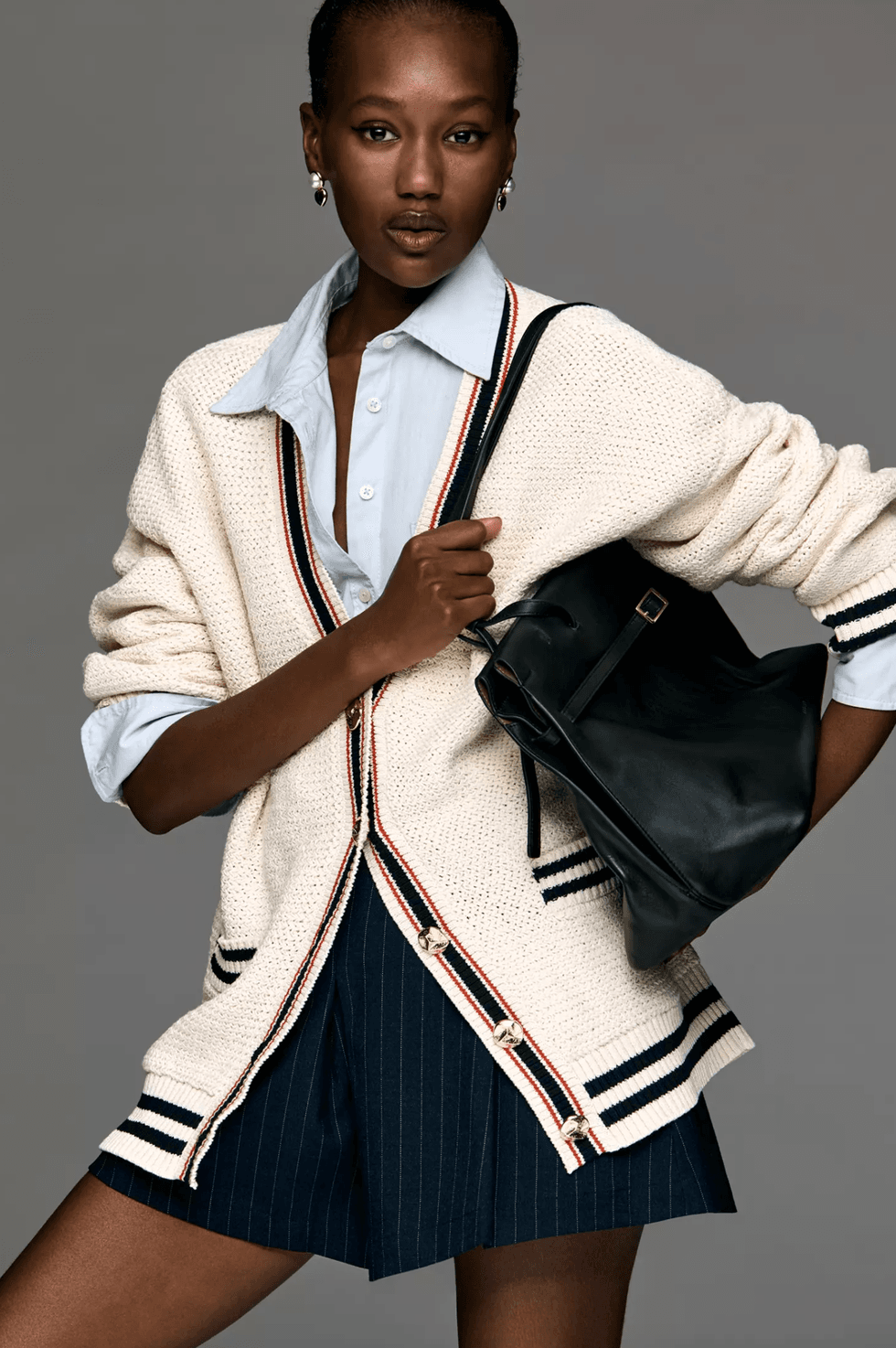 V-Neck Cardigan Sweater