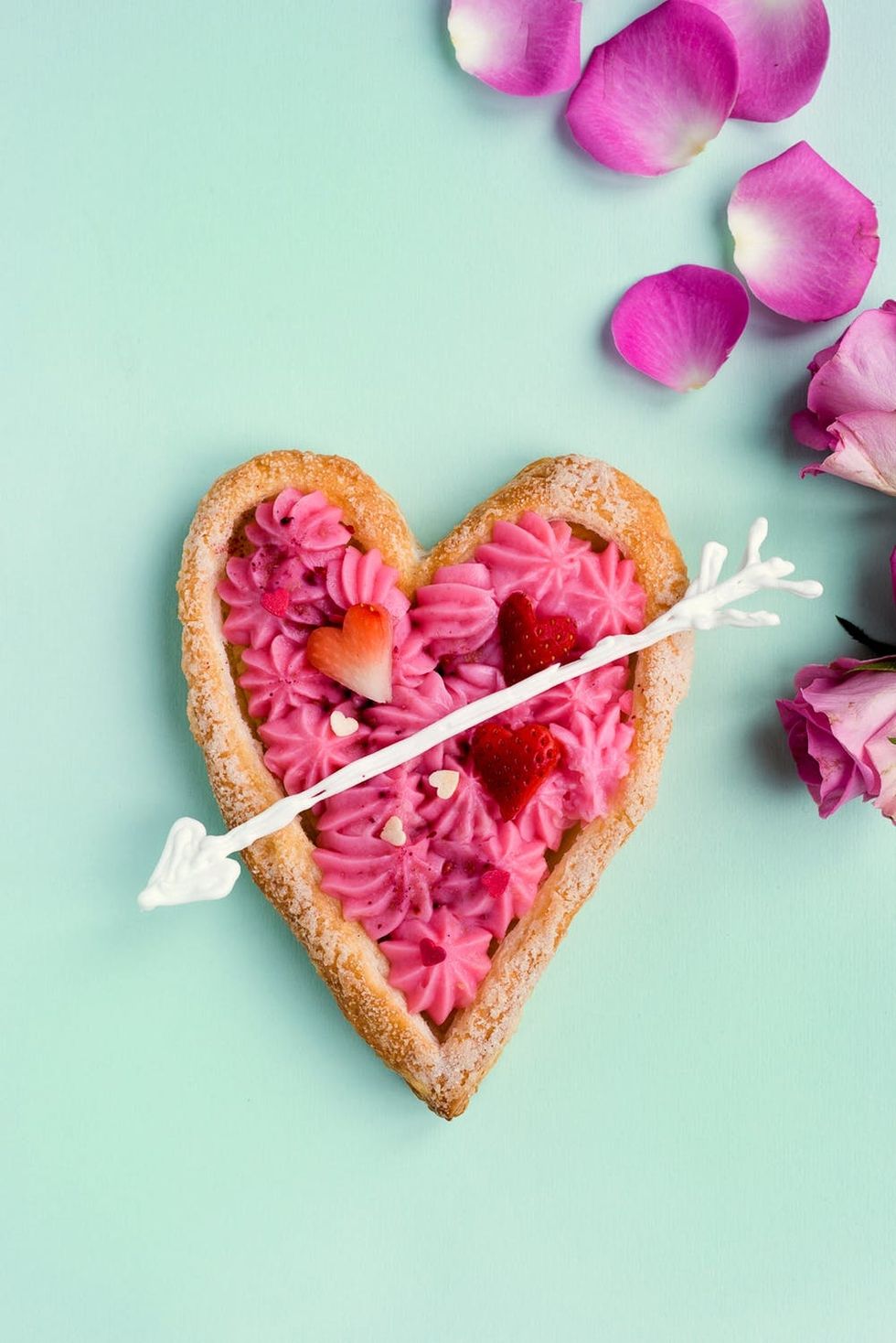 Valentine's Day Heart-Shaped Rose Tart Recipe