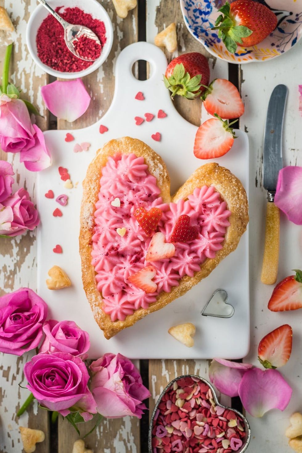 Valentine's Day Heart-Shaped Rose Tart Recipe
