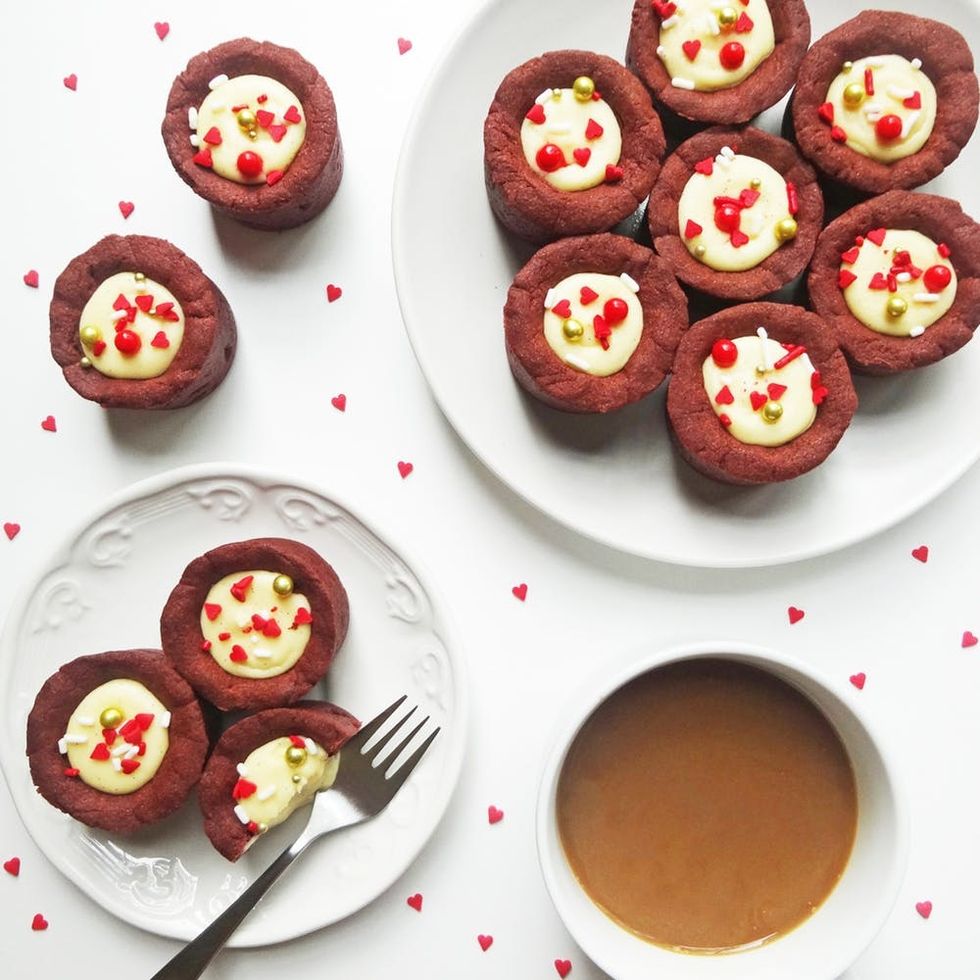 Valentine's Day Red Velvet Cheese Custard Tarts Recipe