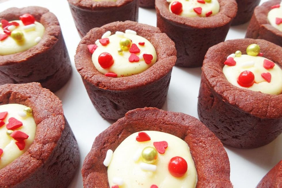 Valentine's Day Red Velvet Cheese Custard Tarts Recipe