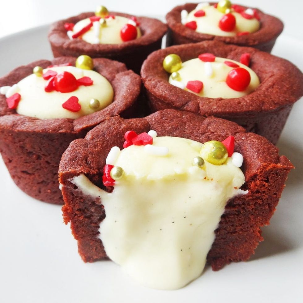 Valentine's Day Red Velvet Cheese Custard Tarts Recipe