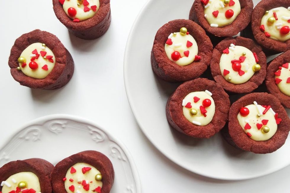 Valentine's Day Red Velvet Cheese Custard Tarts Recipe