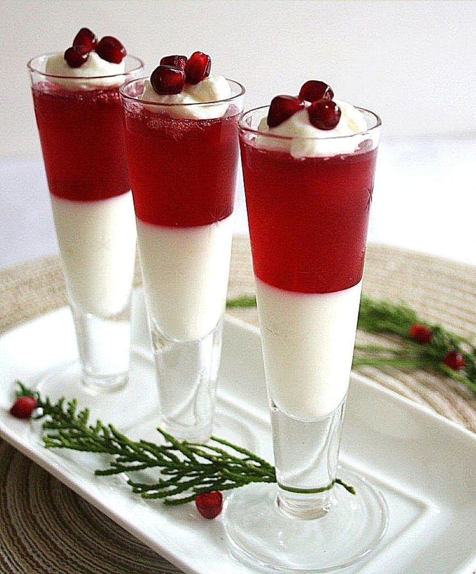 Vanilla Panna Cotta and Pomegranate Jelly