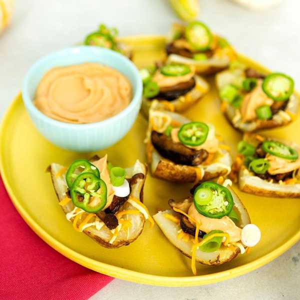 Vegan Bacon-Loaded Potato Skins