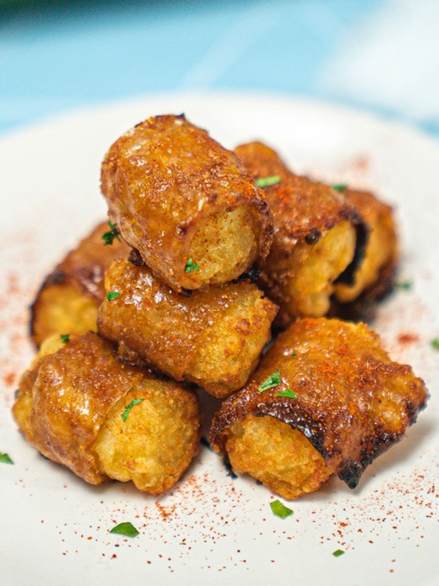 Vegan Bacon-Wrapped Tater Tots