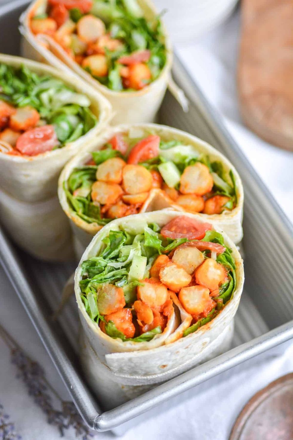 Vegan Buffalo Chickpea Wraps