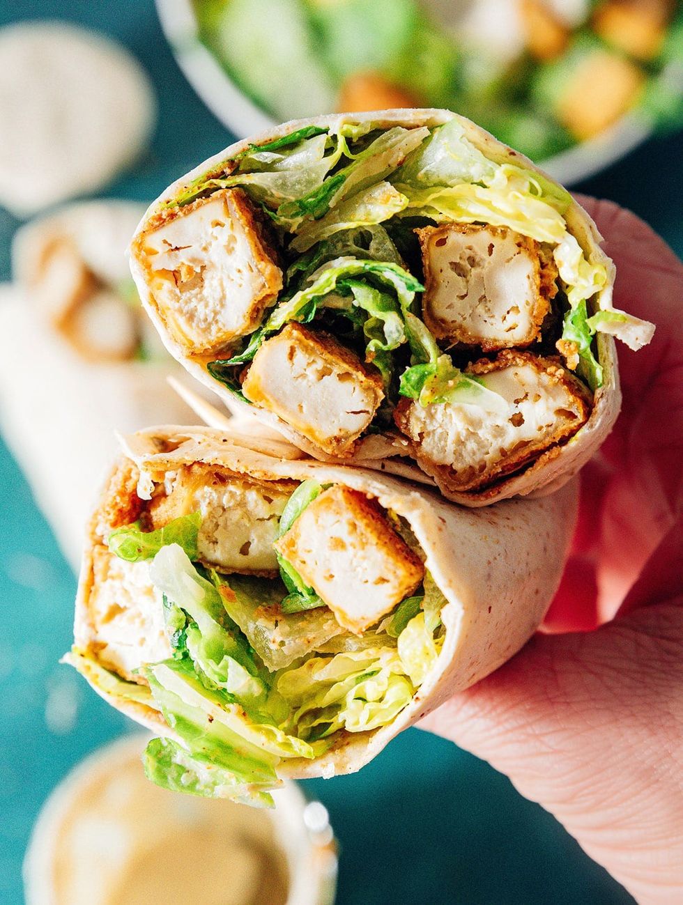 Vegan Chicken Caesar Wraps