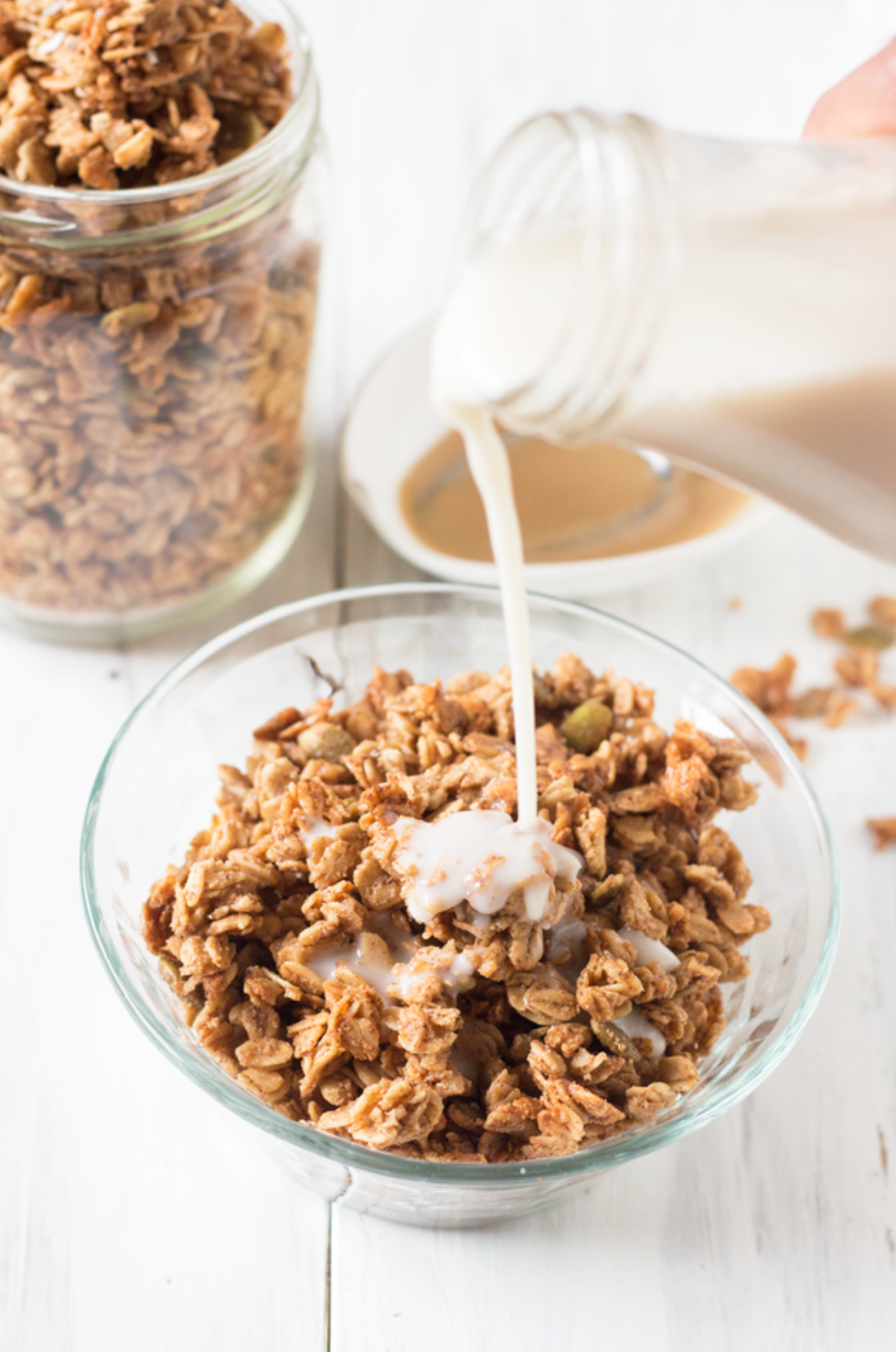 Vegan Coconut Maple Tahini Granola tahini dessert recipe