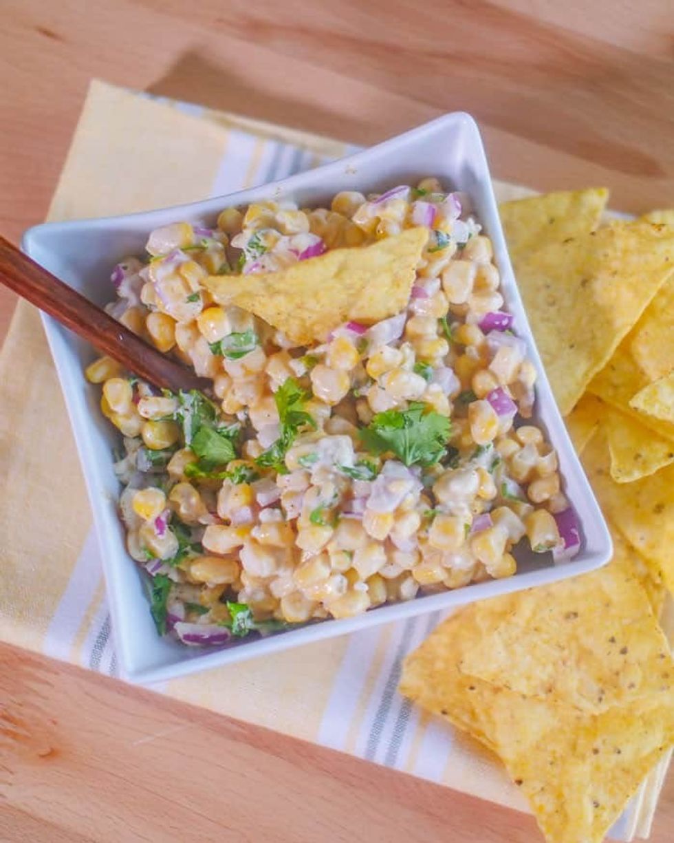 Vegan Esquites tex mex recipe easy to make for meals or snacks