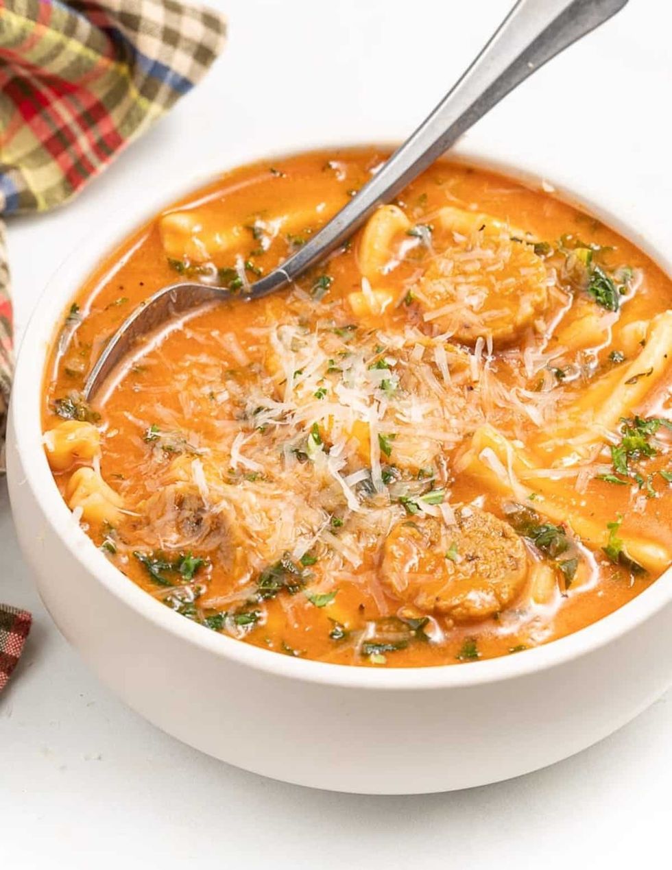 Vegan Italian Sausage Pasta Soup