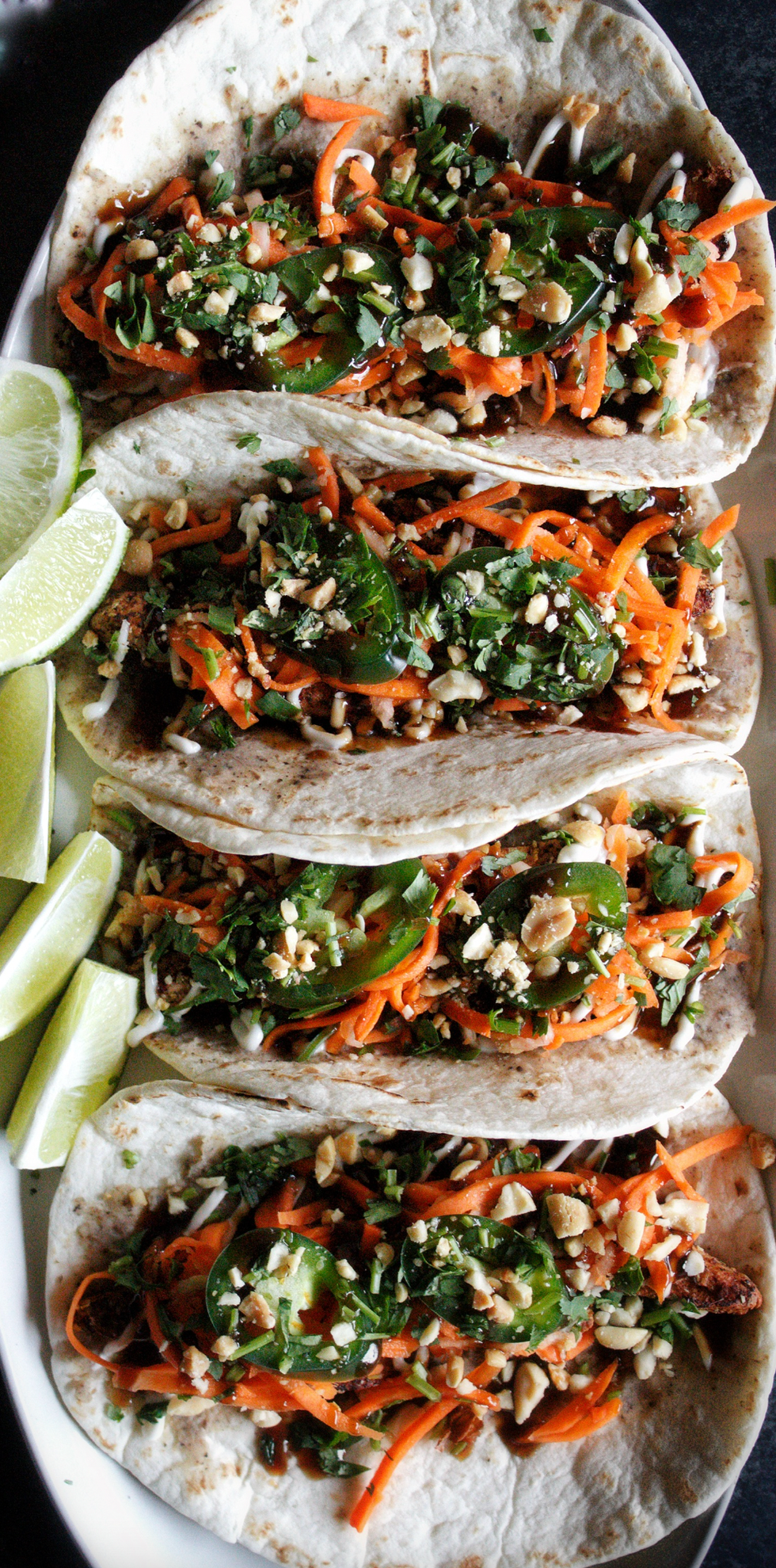 Vegan Lemongrass Chicken B\u00e1nh M\u00ec Tacos with Savory Mushroom P\u00e2t\u00e9 and Sweet & Tart \u0110\u1ed3 Chua